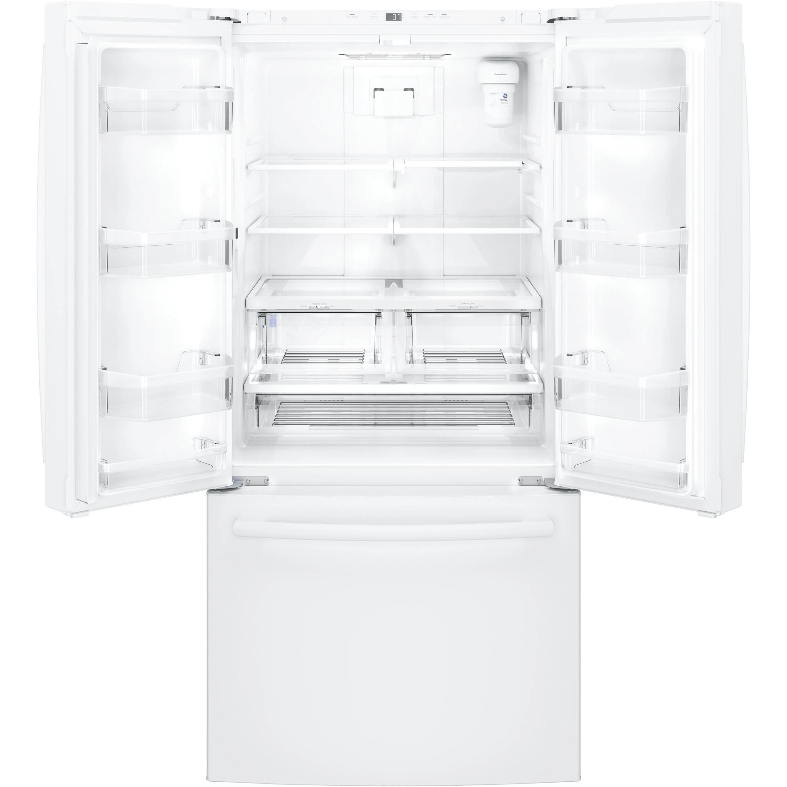 GE 33-inch, 18.6 cu. ft. Counter-Depth French-Door Refrigerator with Ice Maker GWE19JGLWW - Image 2