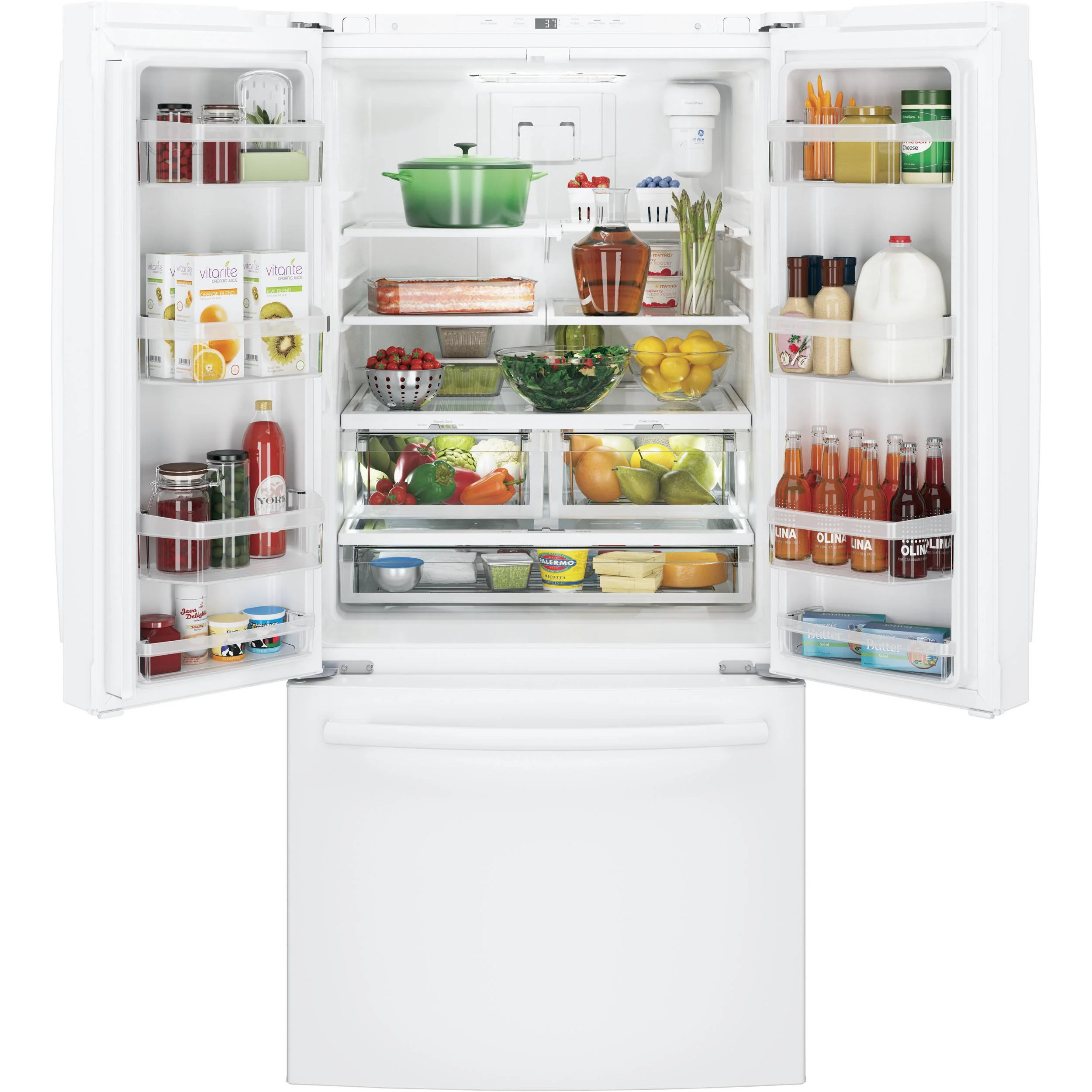 GE 33-inch, 18.6 cu. ft. Counter-Depth French-Door Refrigerator with Ice Maker GWE19JGLWW - Image 3