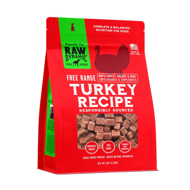 Raw Dynamic Free Range Turkey Recipe Frozen Dog Food 6lbs - Image 1