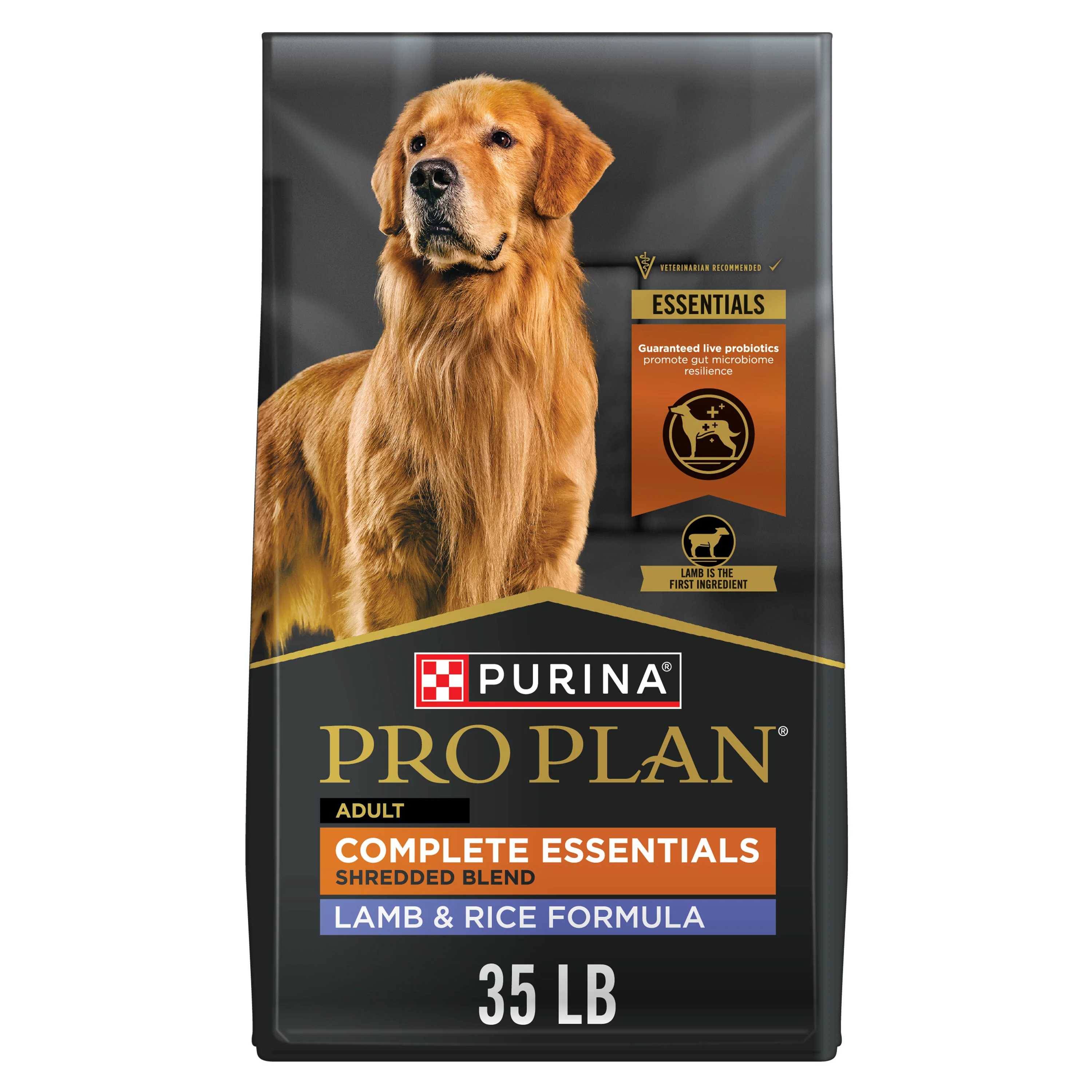 Purina Pro Plan Complete Essentials Shredded Blend Lamb and Rice Dry Dog Food 35lb - Image 1
