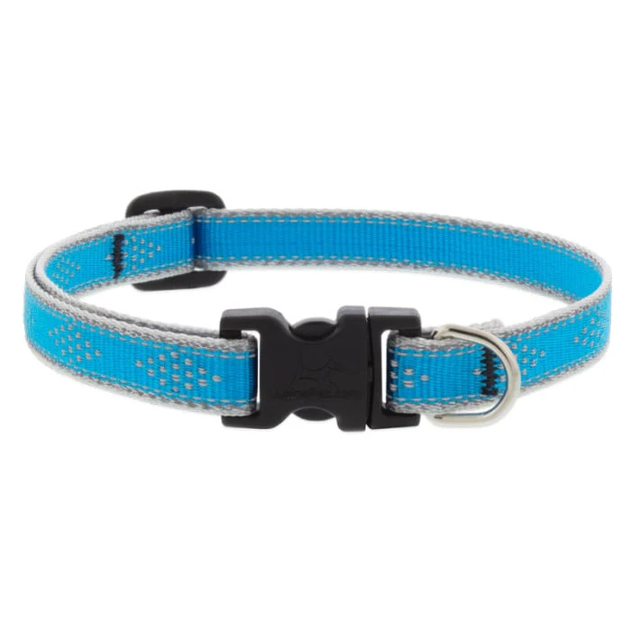 Lupine Pet Dog 2/4 In Wide 9-14 In Adjustable Collar Reflective Highlights Blue Diamonds - Image 1