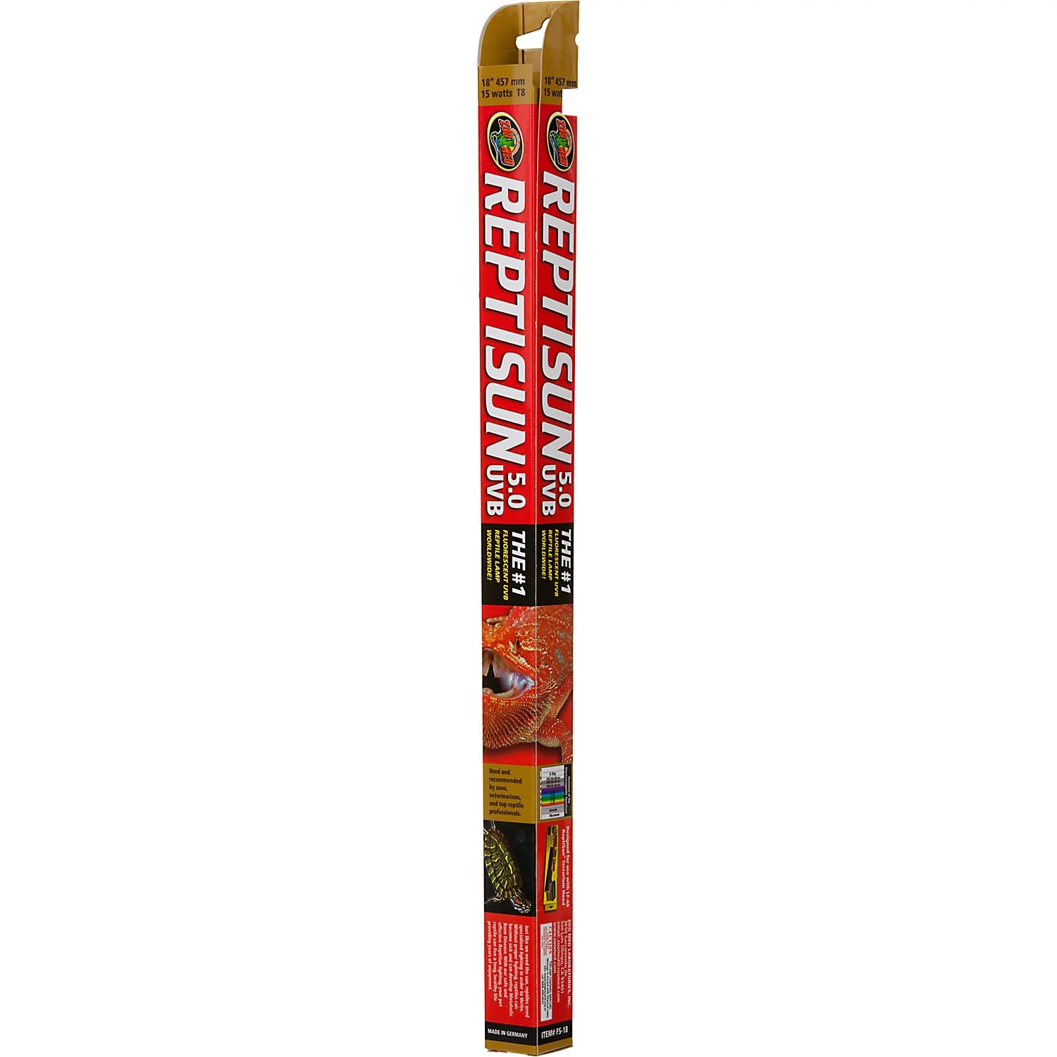 Zoo Med Laboratories Inc-Reptisun 5.0 Fluorescent Uvb T8 Reptile Lamp 18 Inch/15 Watt - Image 1