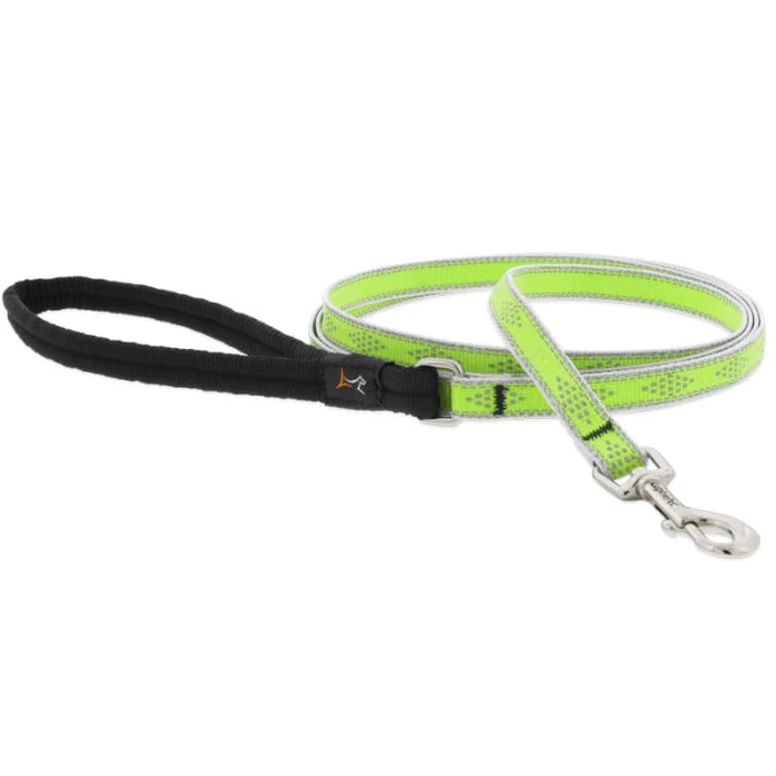 Lupine Pet Dog 6 Ft Long 3/4 In Leash Reflective Highlights Green Diamonds - Image 1