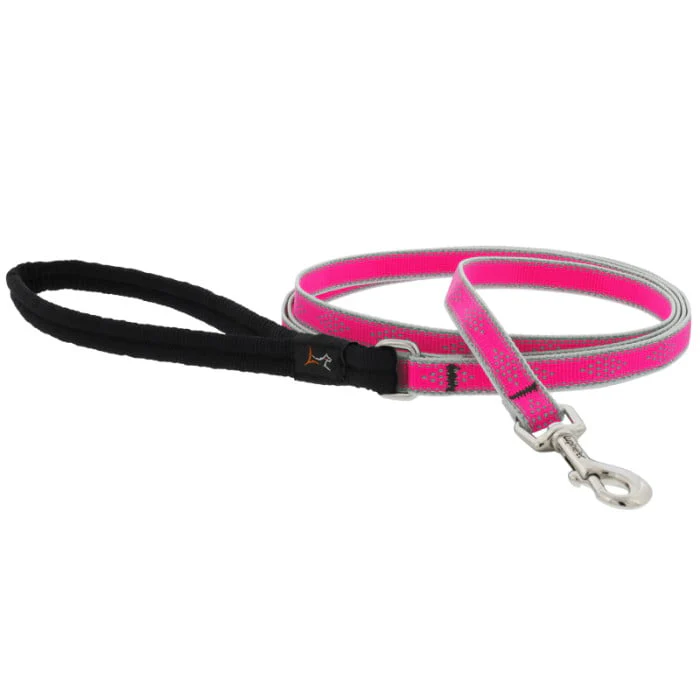 Lupine Pet Dog 6 Ft Long 3/4 In Leash Reflective Highlights Pink Diamonds - Image 1