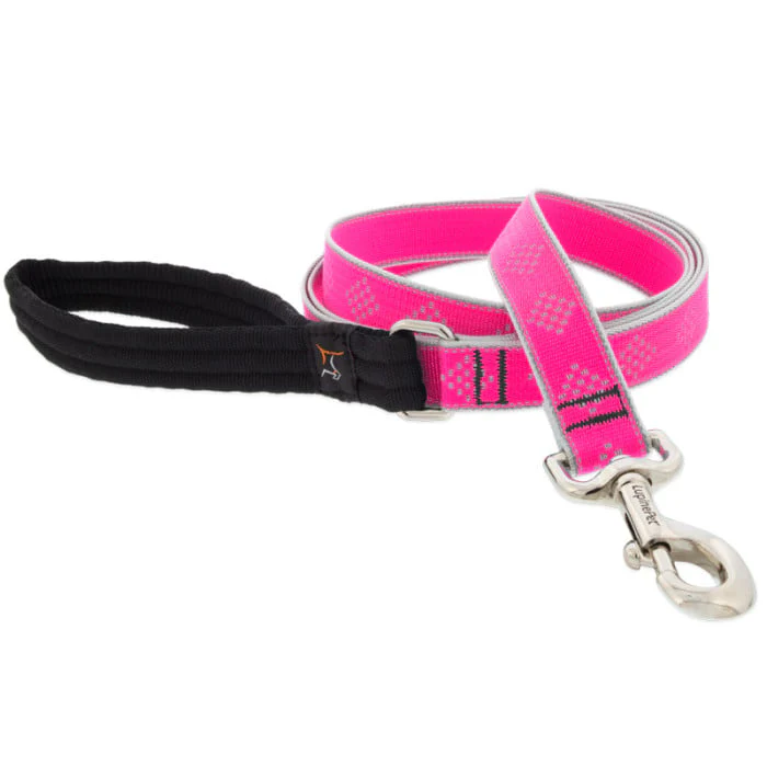 Lupine Pet Dog 6 Ft Long 1 In Leash Reflective Highlights Pink Diamonds - Image 1