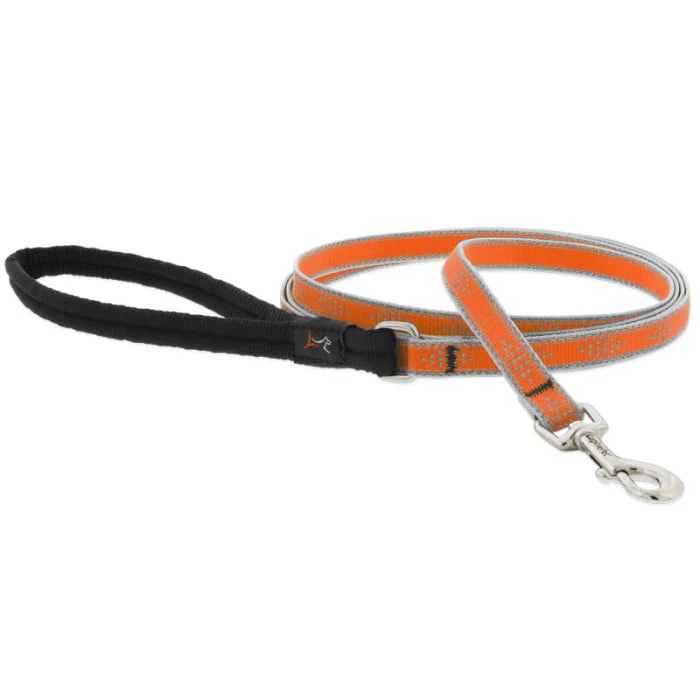 Lupine Pet Dog 6 Ft Long 3/4 In Leash Reflective Highlights Blaze Orange Diamonds - Image 1