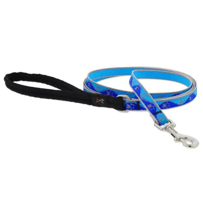 Lupine Pet Dog 6 Ft Long 3/4 In Leash Reflective Highlights Blue Paws - Image 1