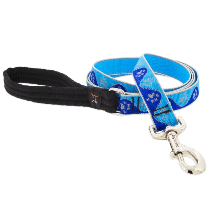 Lupine Pet Dog 6 Ft Long 1 In Leash Reflective Highlights Blue Paws - Image 1