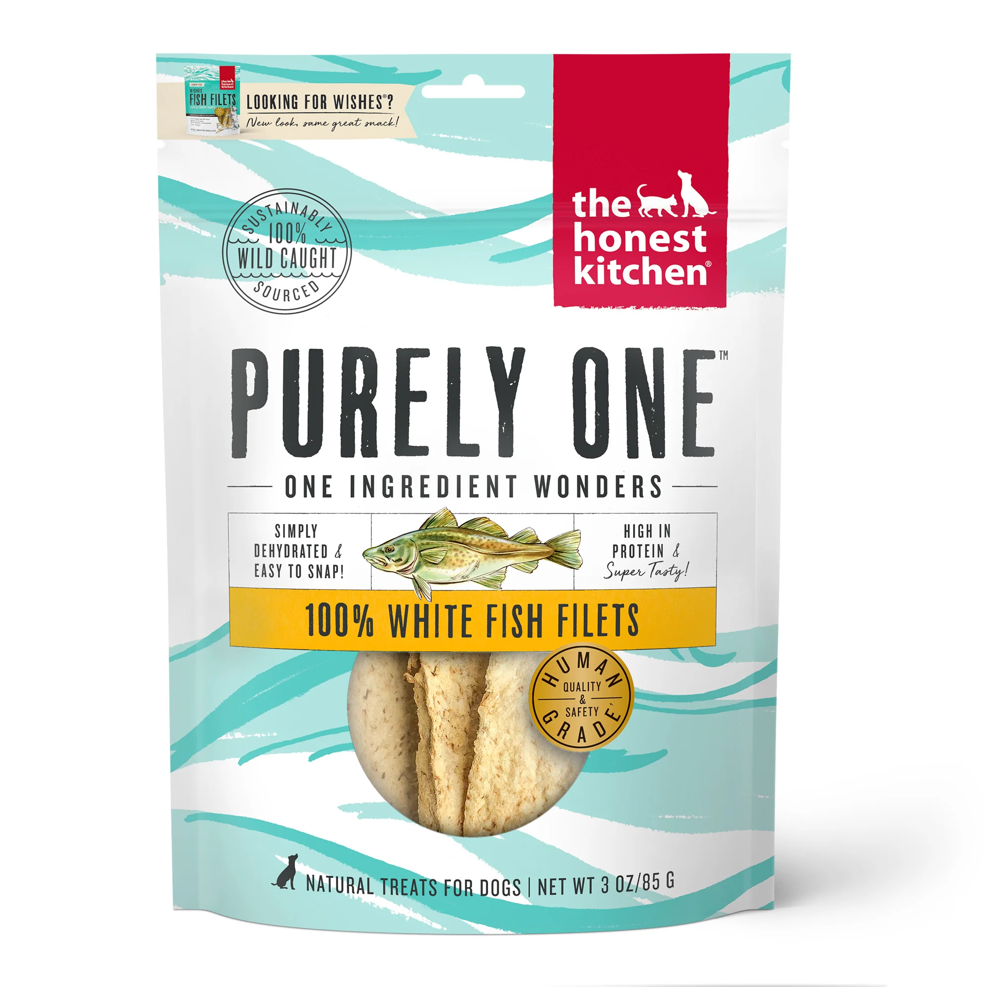 The Honest Kitchen 100% White Fish Filets Dog Treats 3oz - Image 1
