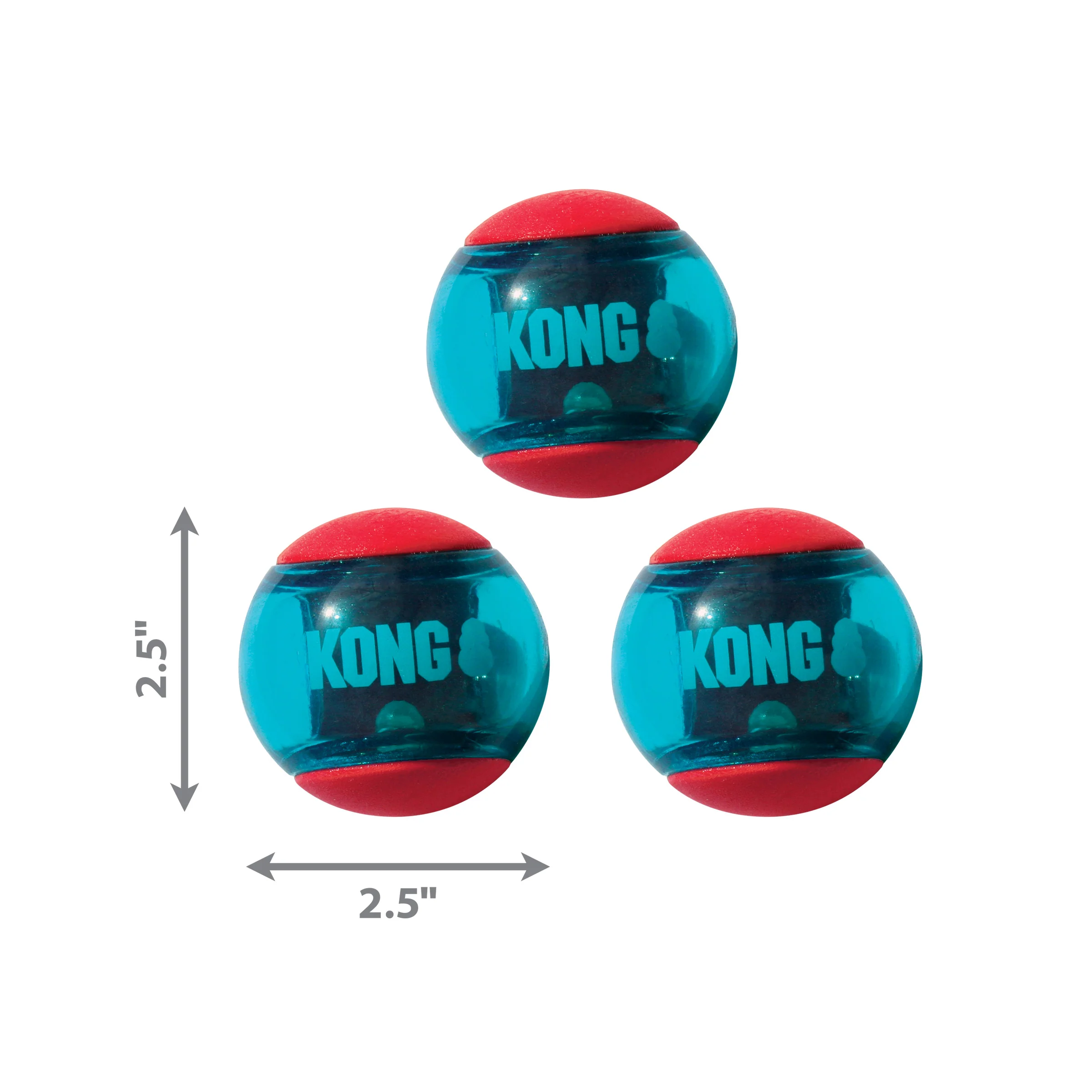 Kong Dog Toy Squeezz Action Ball Red 3pk Medium - Image 1