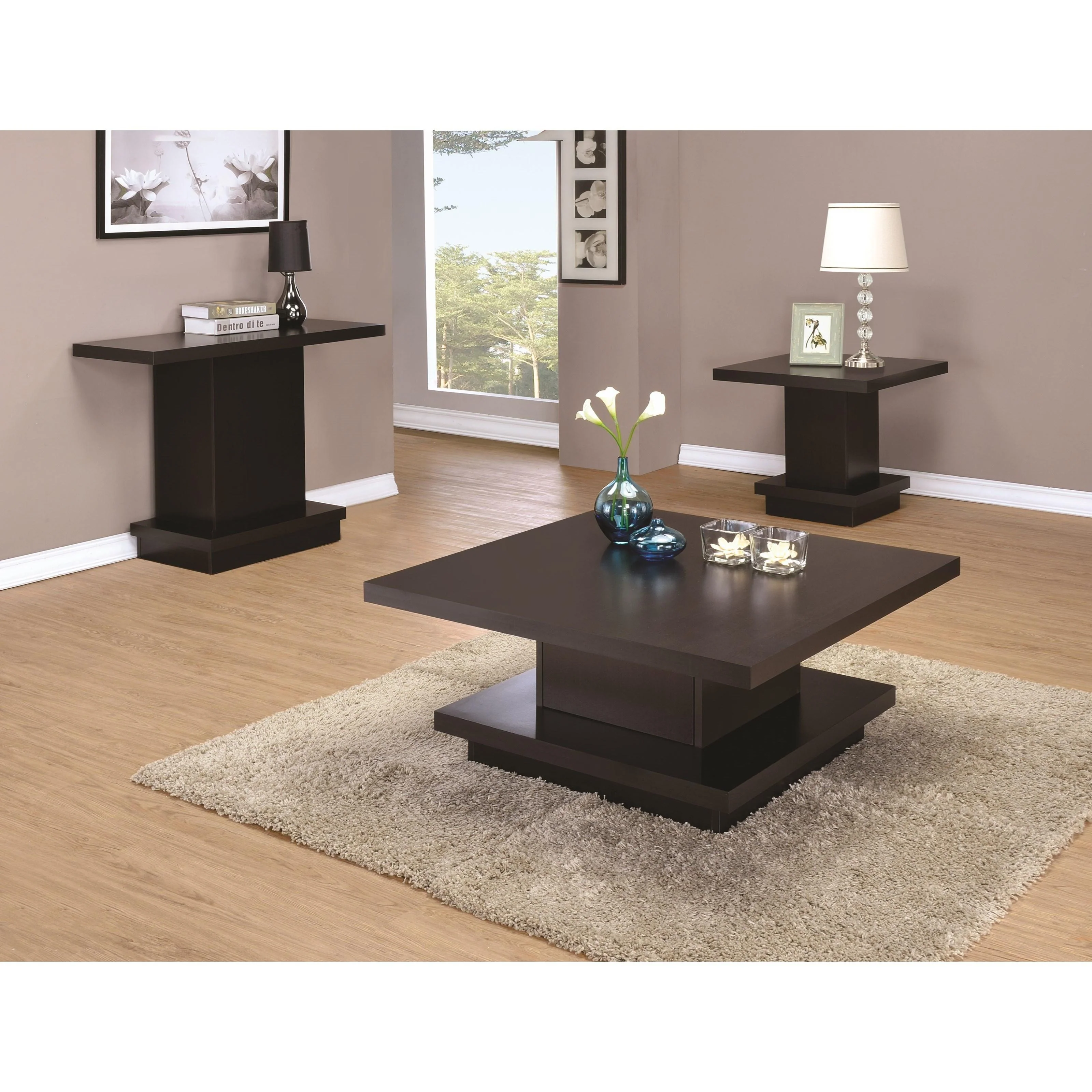 Coaster Furniture Reston 705167 Square Engineered Wood Side End Table - Cappuccino - Image 2