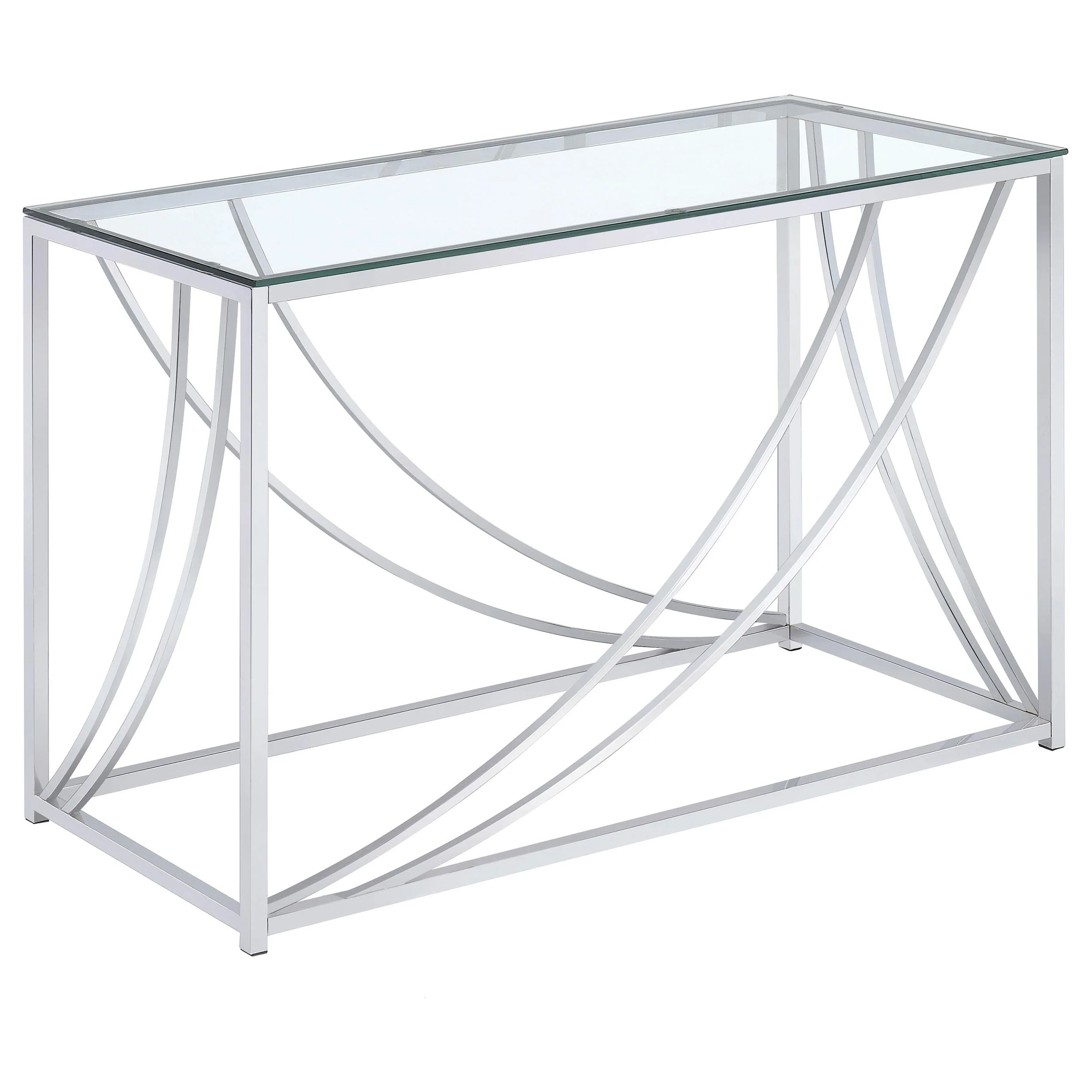 Coaster Furniture Lille 720499 Glass Top Entryway Sofa Console Table Accents - Chrome - Image 1