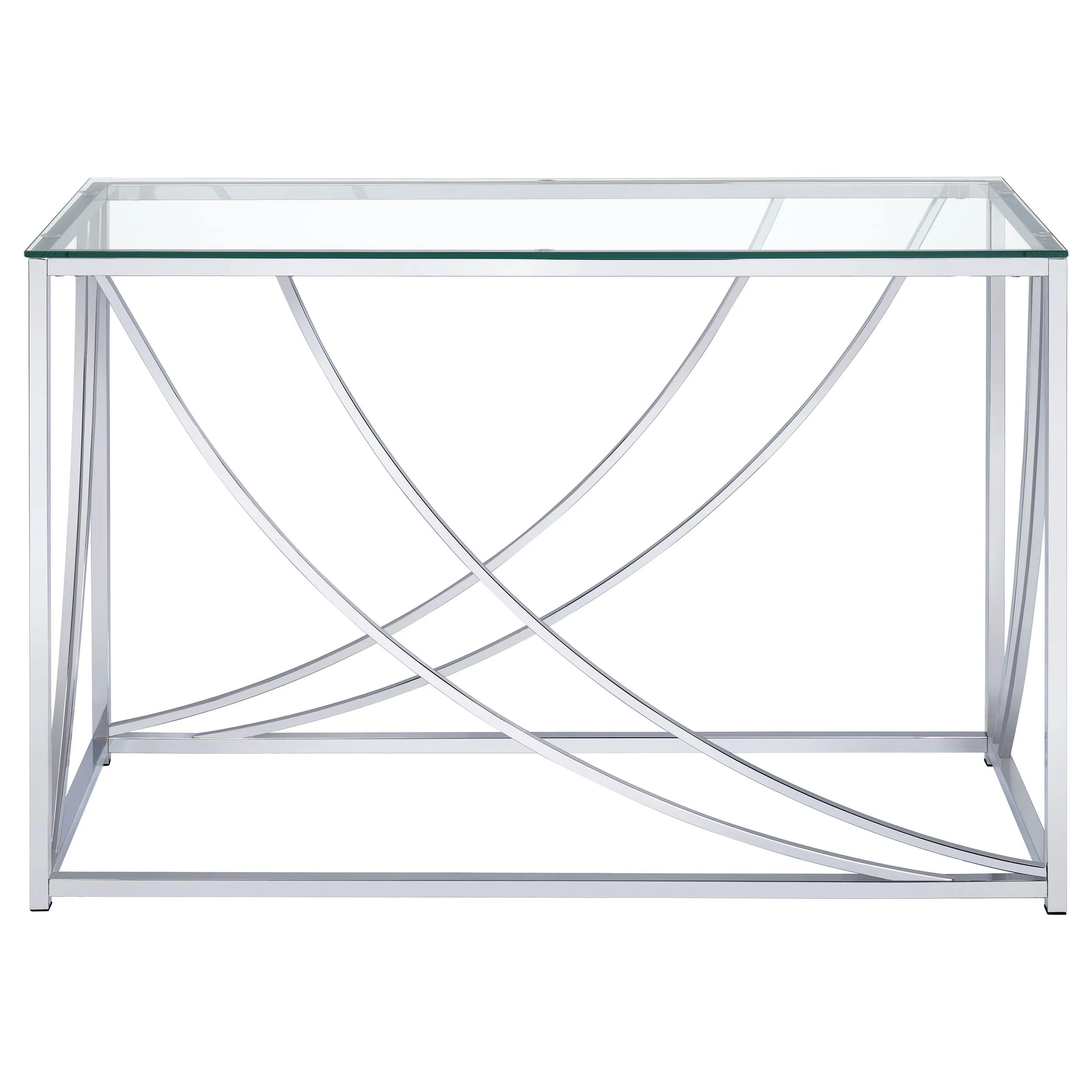 Coaster Furniture Lille 720499 Glass Top Entryway Sofa Console Table Accents - Chrome - Image 2