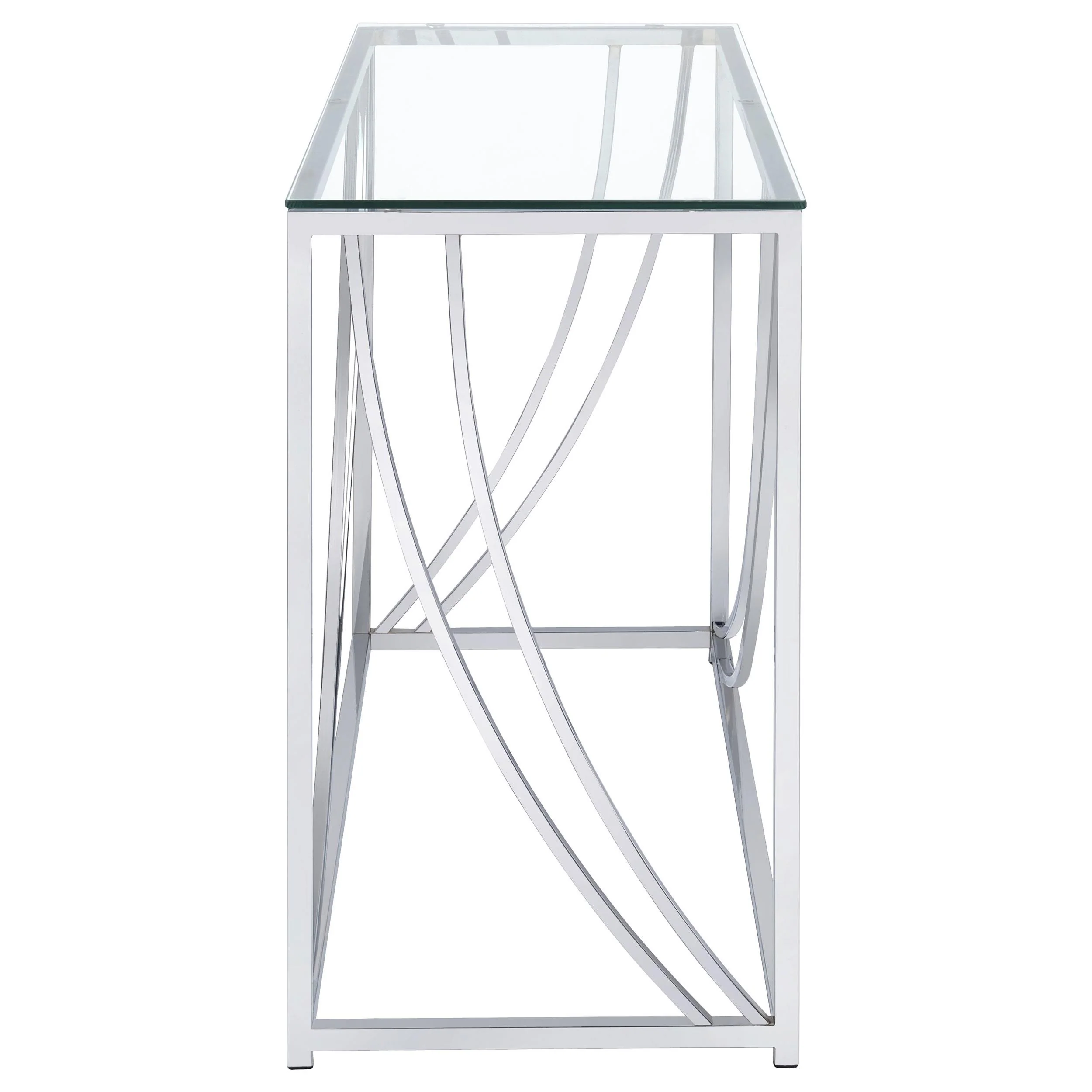 Coaster Furniture Lille 720499 Glass Top Entryway Sofa Console Table Accents - Chrome - Image 3