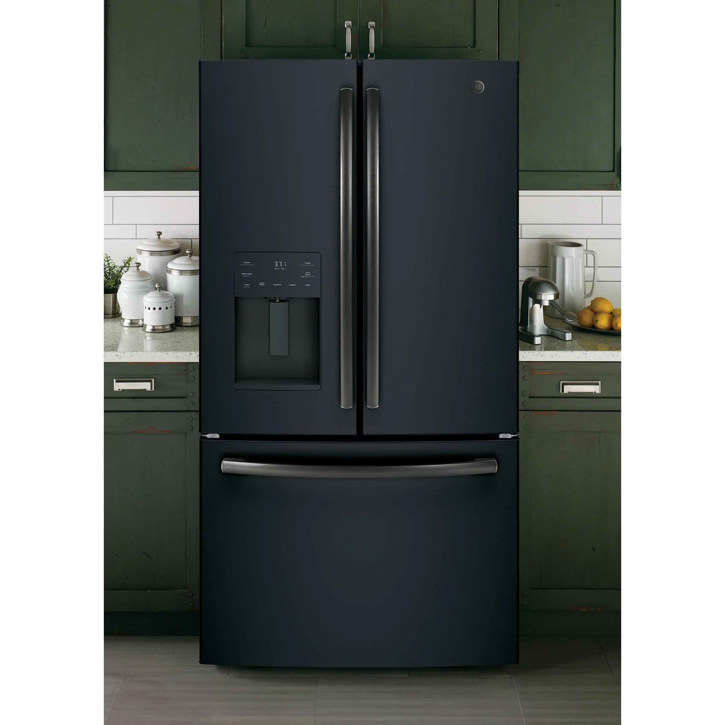 GE 36-inch, 25.6 cu.ft. Freestanding French 3-Door Refrigerator with Multiflow Air System GFE26JEMDS - Image 3