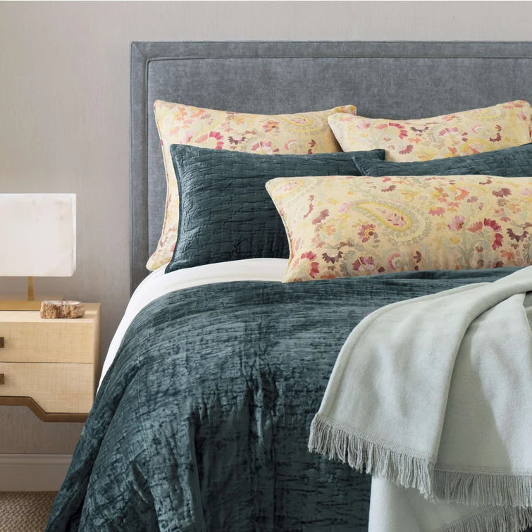 Loui Juniper Matte Velvet Quilt - Image 3