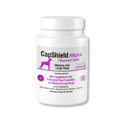 Capshield Maxx Beef Flavored Flea Tablets for Dogs 6ct 46-90lb - Image 1