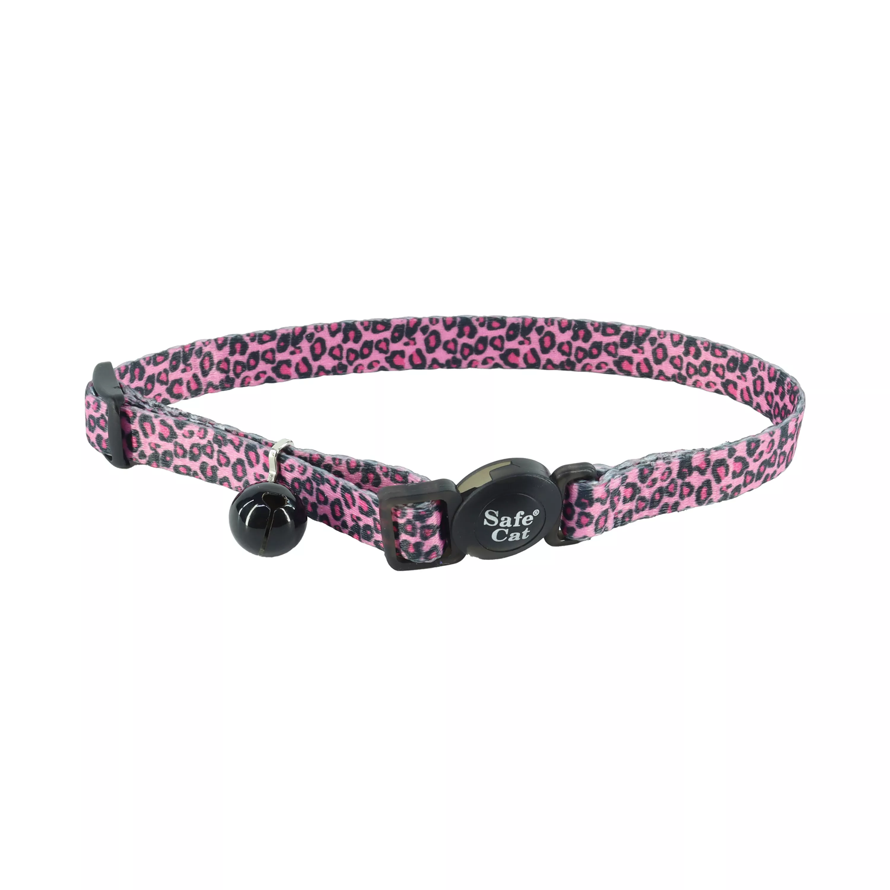 Coastal Safe Cat 3/8in Wide 8-12in Fashion Breakaway Collar Pink Cheetah - Image 1