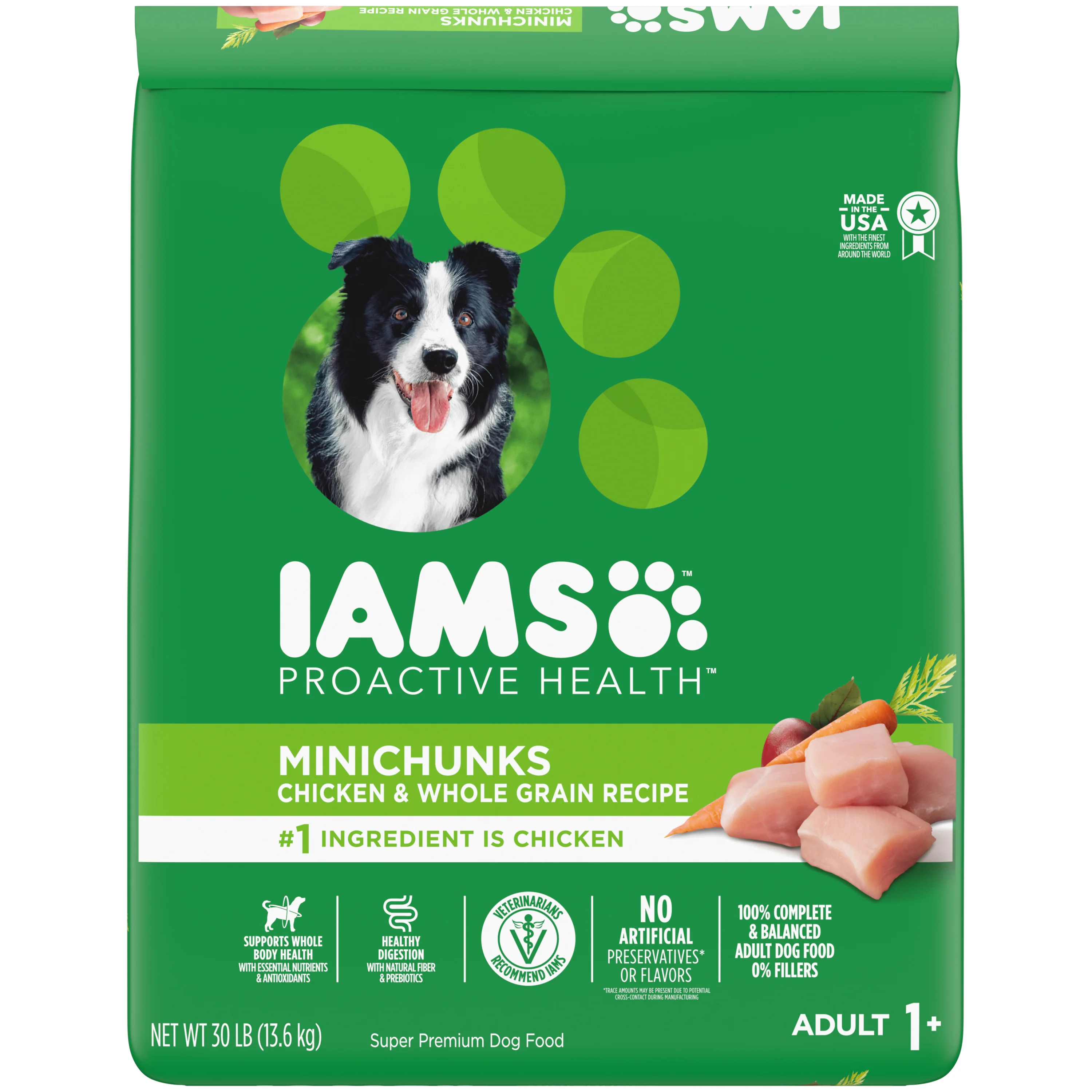 Iams Proactive Health Minichunks Dry Dog Food with Real Chicken and Whole Grains, 30 lb - Image 1