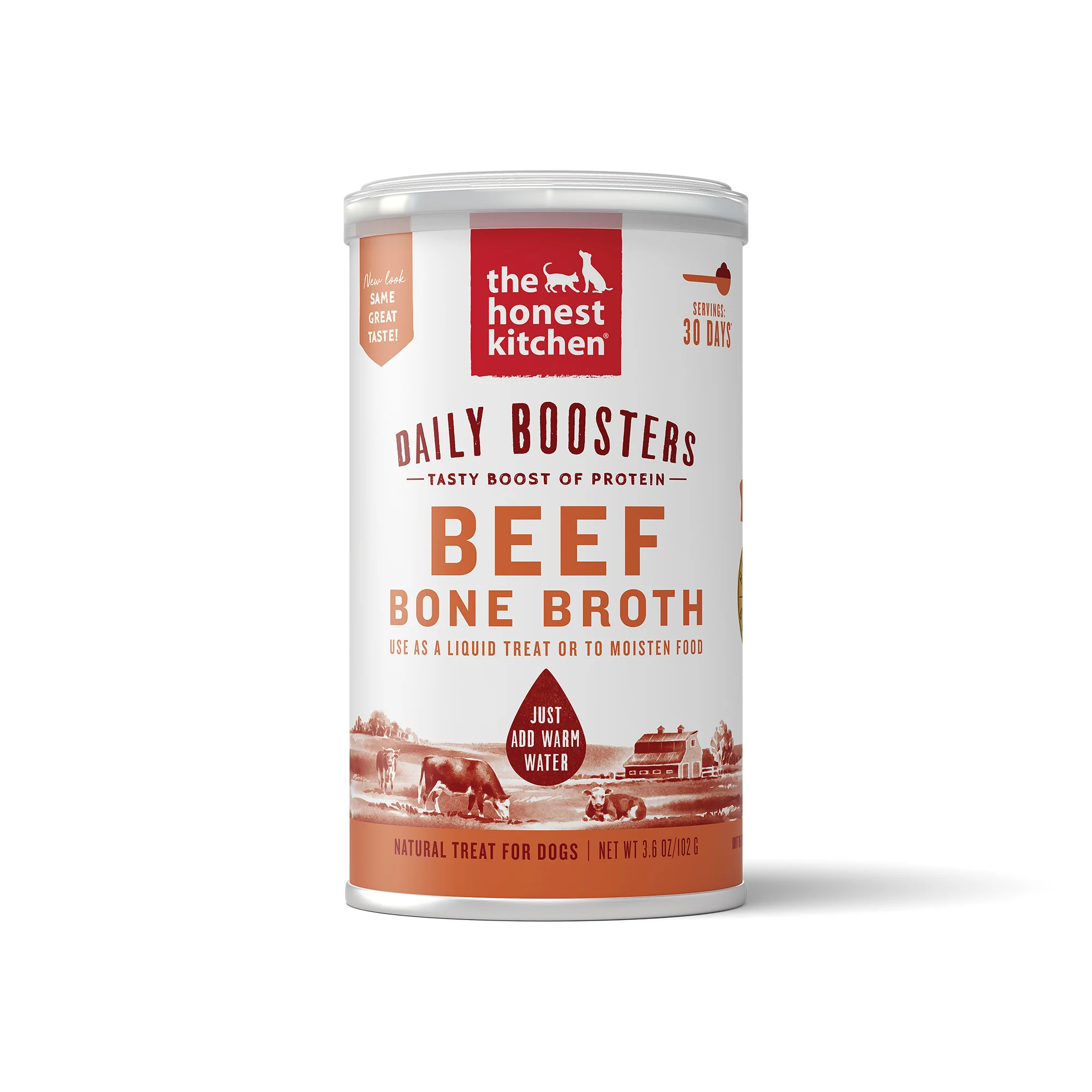 The Honest Kitchen Daily Boosters: Instant Beef Bone Broth with Turmeric for Dogs, 3.6oz - Image 1