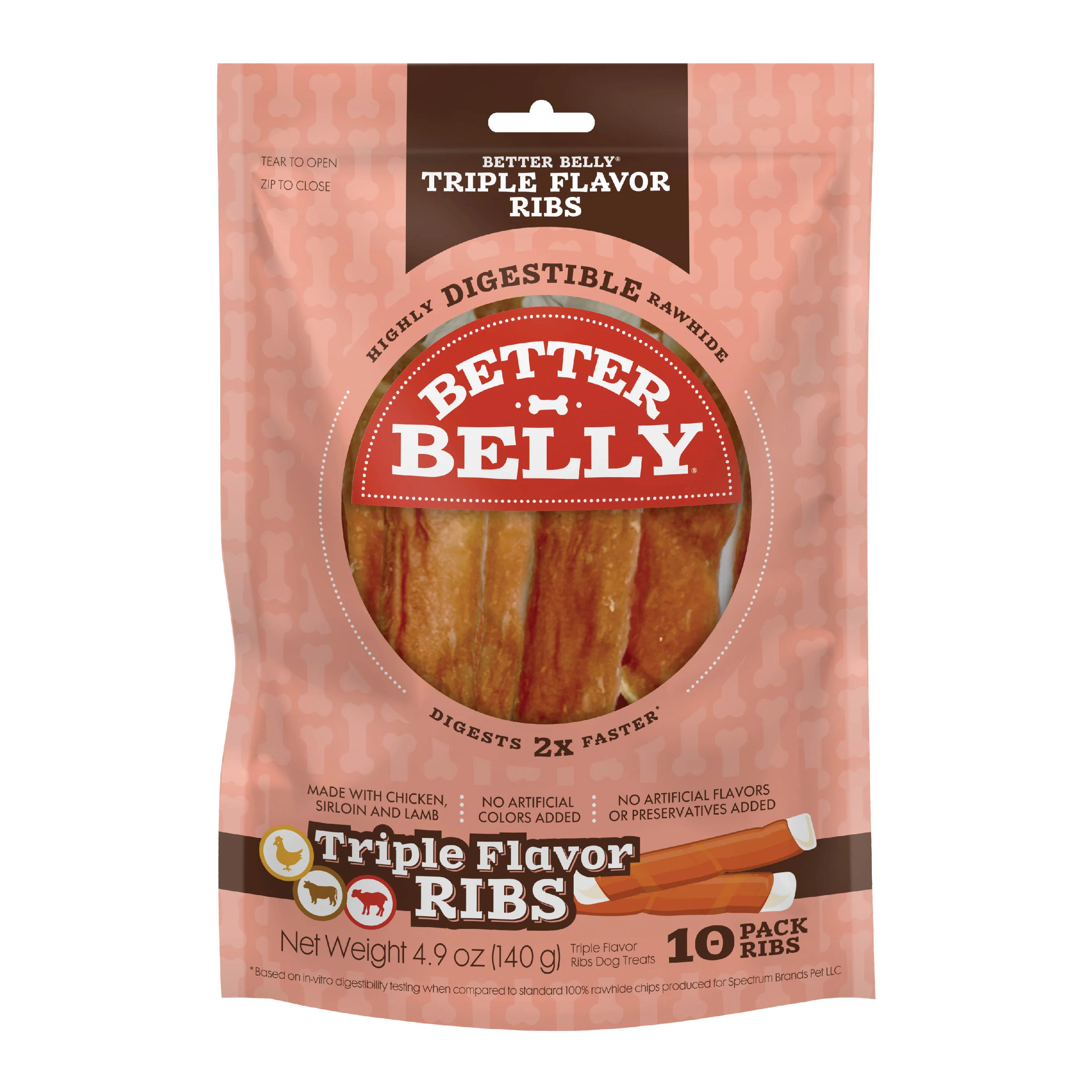 Better Belly Triple Ribs Dog Treat 10pk - Image 1