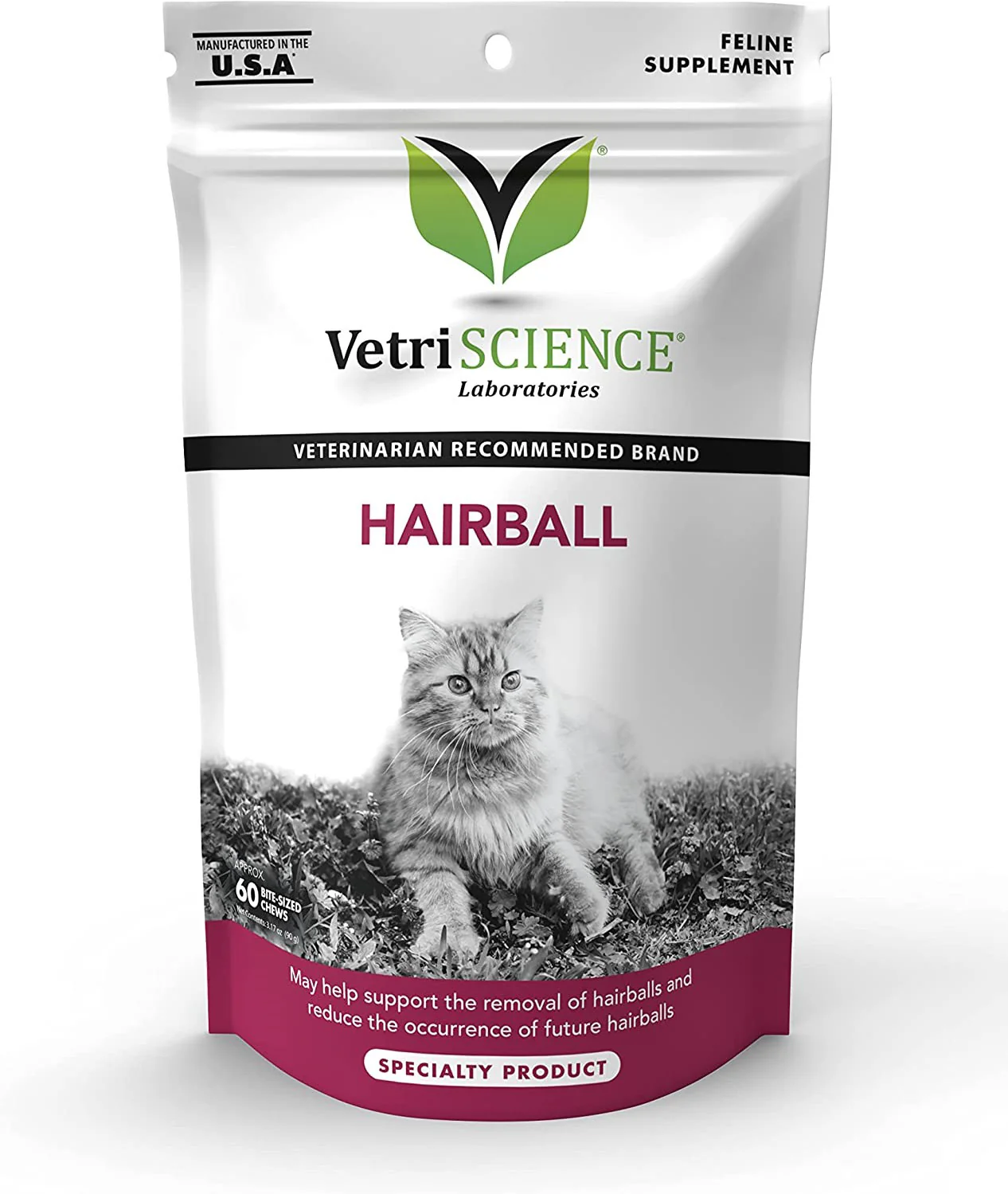 VetriScience Hairball Control Supplement for Cats 60ct - Image 1