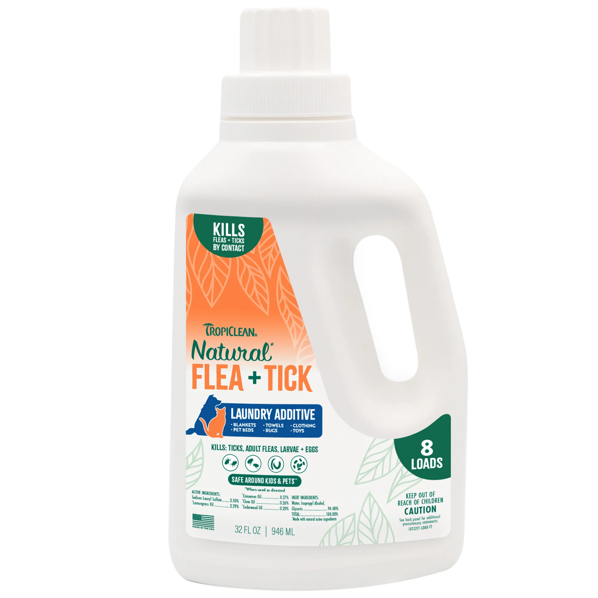 TropiClean Flea + Tick Laundry Additive, 32oz - Image 1