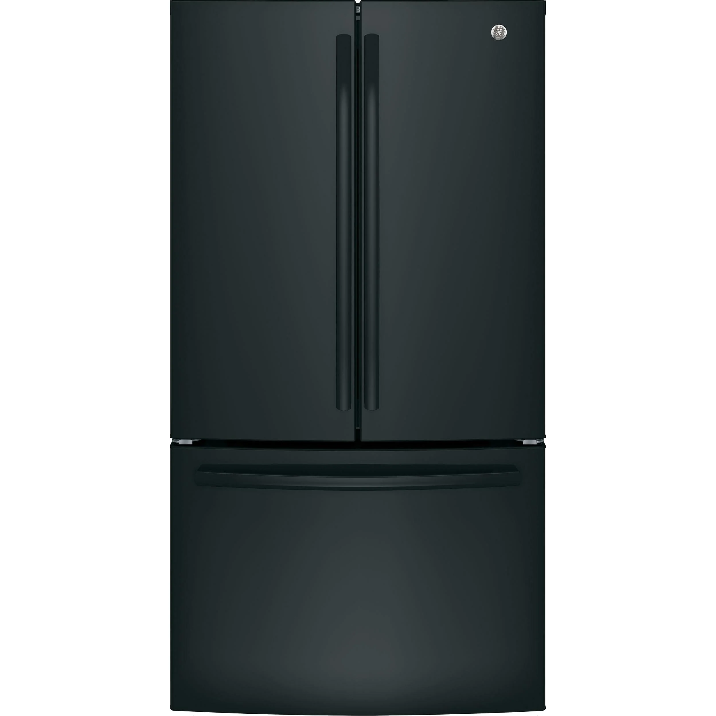 GE 36-inch, 27 cu.ft. Freestanding French 3-Door Refrigerator with Internal Water Dispenser GNE27JGMBB - Image 1