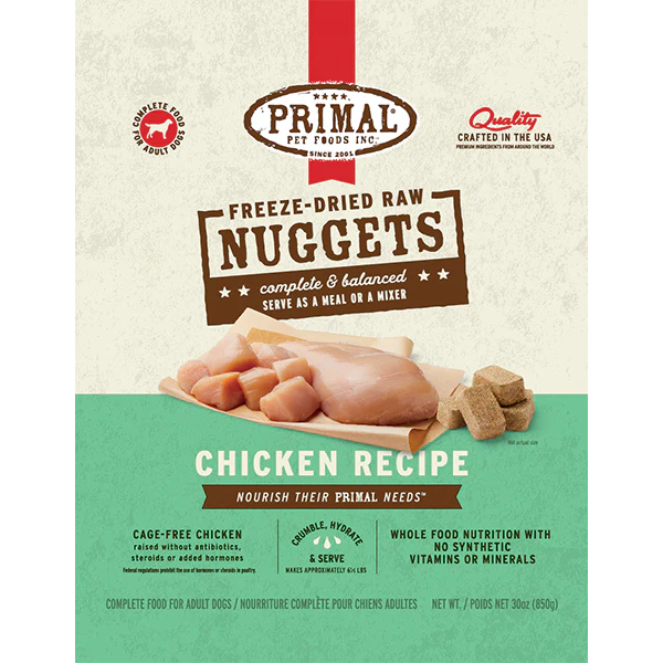 Primal Dog Freeze Dried Chicken Nuggets 30oz - Image 1