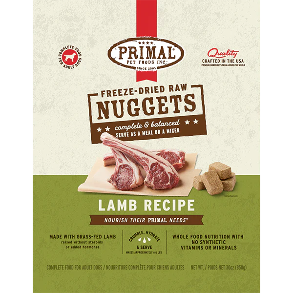 Primal Dog Freeze Dried Lamb Nuggets 30oz - Image 1