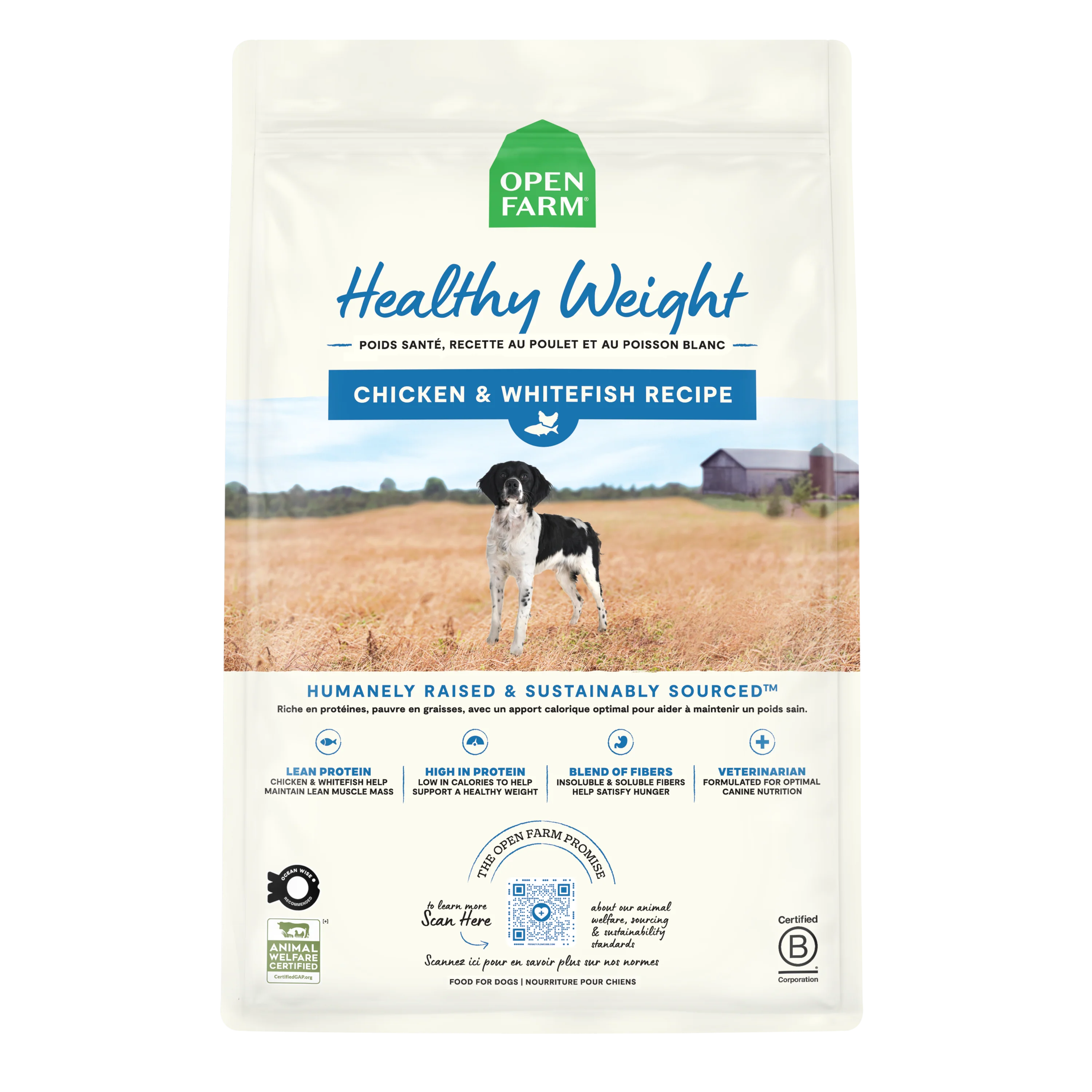Open Farm Healthy Weight, Chicken & Whitefish Recipe Dry Dog Food 4lb Bag