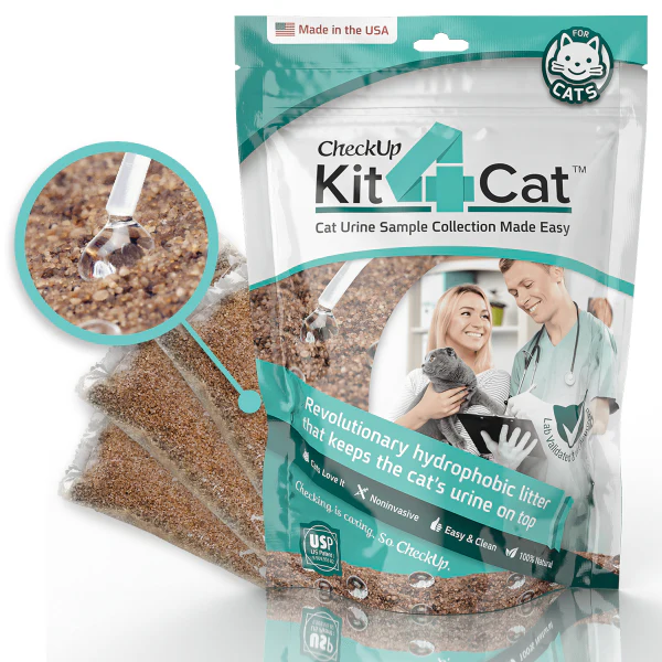 CheckUp Cat Kit 4 Cat Urine Sample Collection Litter 3x300g - Image 1