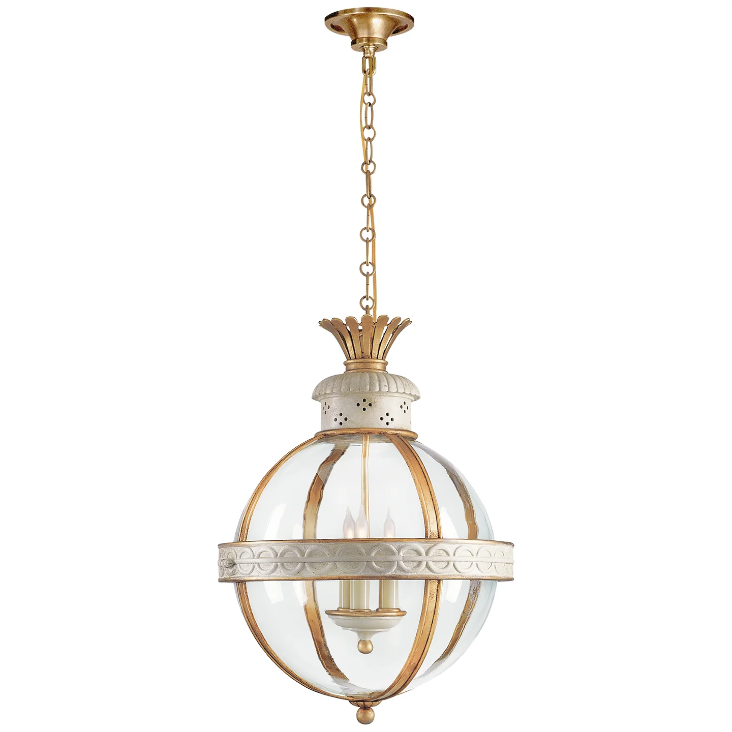 Crown Top Globe Three Light Lantern - Image 2