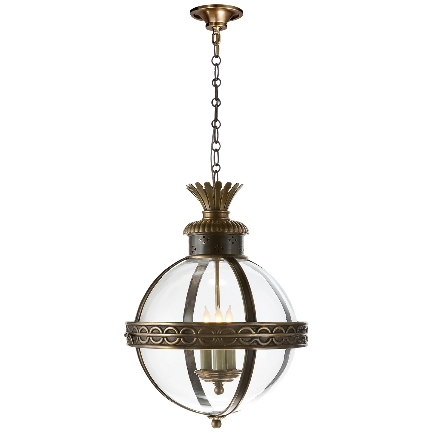 Crown Top Globe Three Light Lantern - Image 3