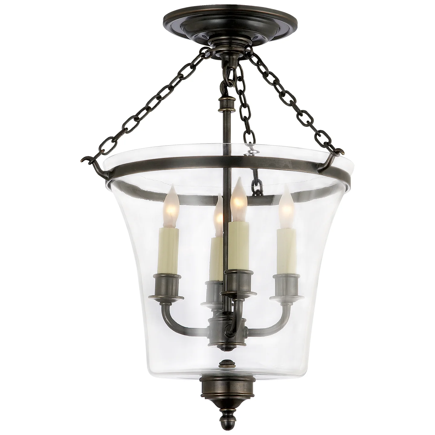 Sussex Bell Jar Four Light Semi-Flush Mount - Image 2