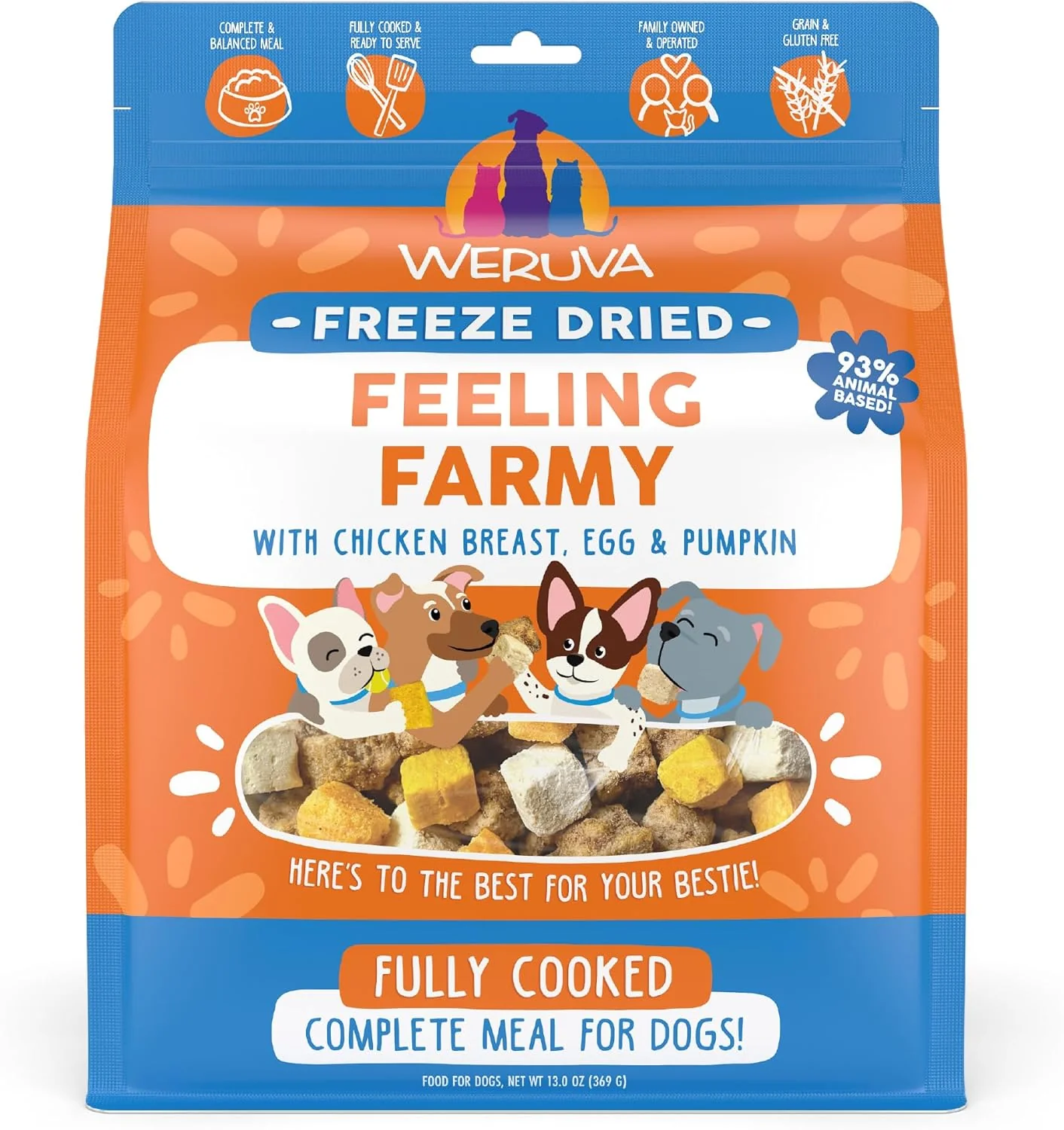 Weruva Fully Cooked Freeze Dried Feeling Farmy Dog Food 13oz - Image 1