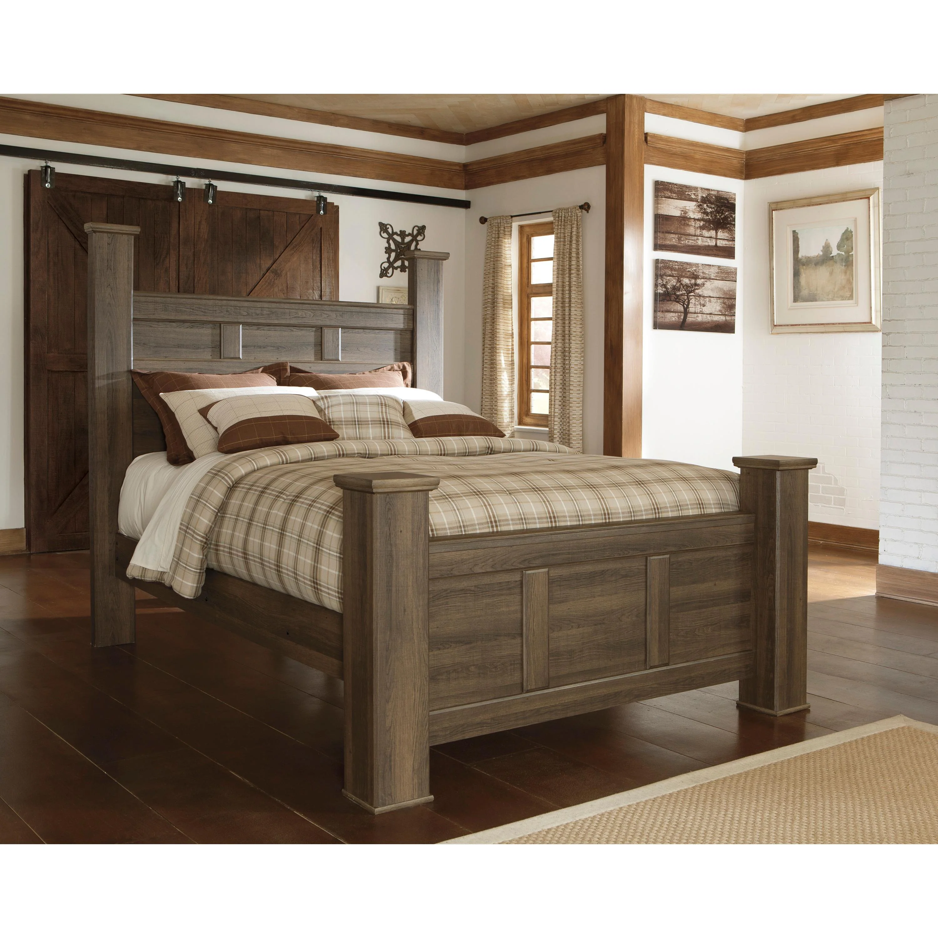 Signature Design by Ashley Juararo B251B42 7 pc Queen Poster Bedroom Set - Image 2