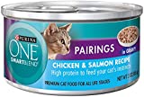 Purina ONE Natural, High Protein Wet Cat Food, True Instinct Chicken & Salmon Recipe in Sauce, 3 oz. Pull-Top Can - Image 1