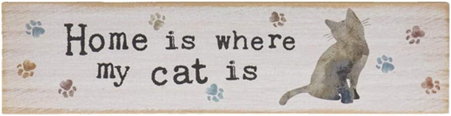 Ganz Home is Where My Cat is Shelfsitter 6-inch Width Wood Multicolor - Image 1