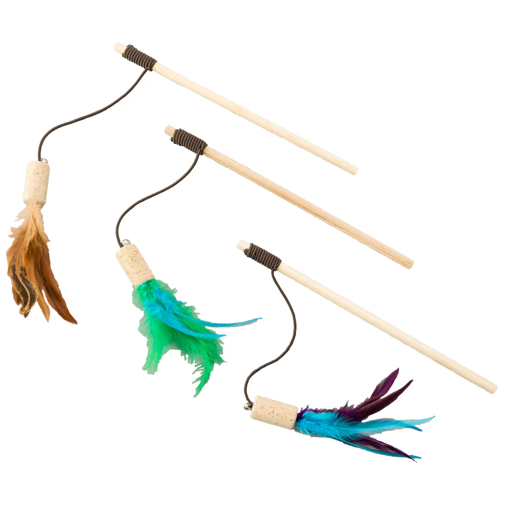 Spot Ethical Pet Cat Toy Cat-Bernet Cork Teaser Wand Assorted - Image 1