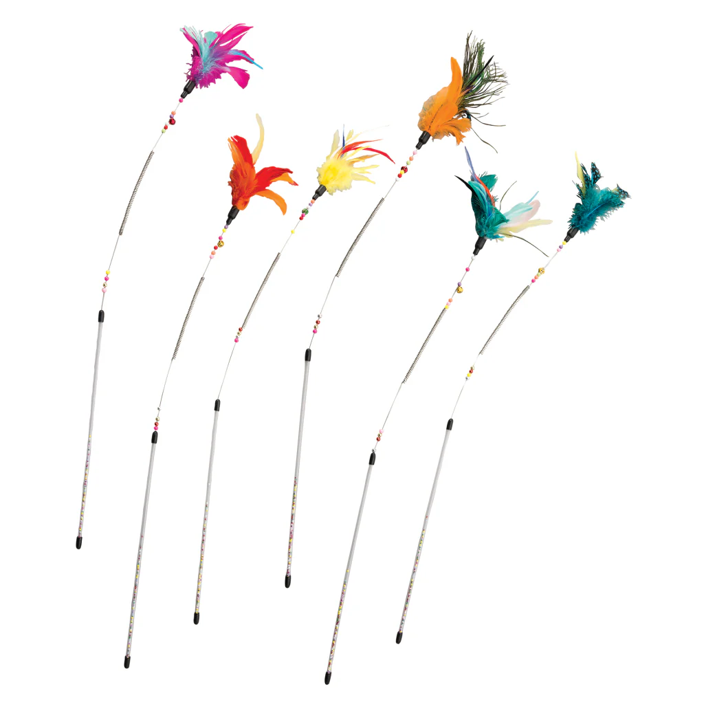 Spot Ethical Pet Cat Toy Spring Coil Teaser Wand 26In Assorted - Image 1