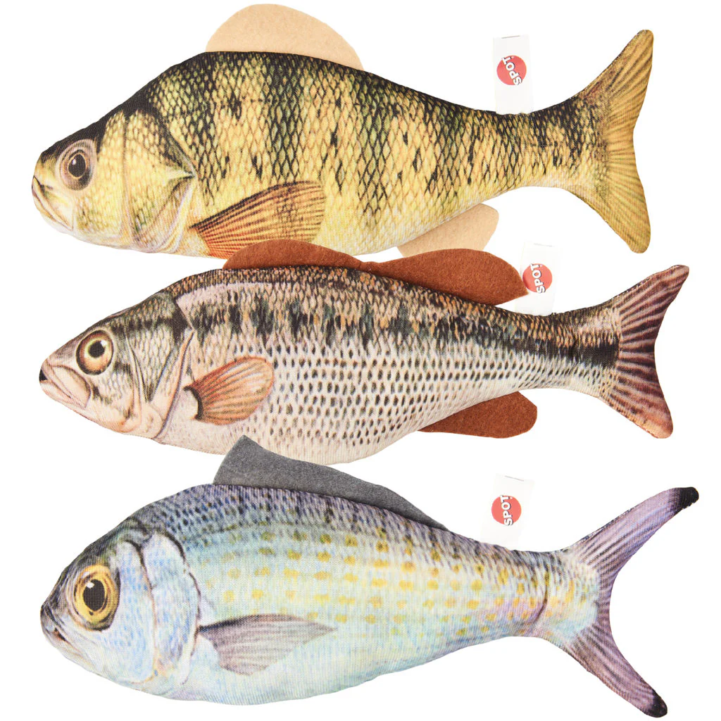 Spot Ethical Pet Cat Toy Hug N Kick Fanatic Fish 11In Assorted - Image 1