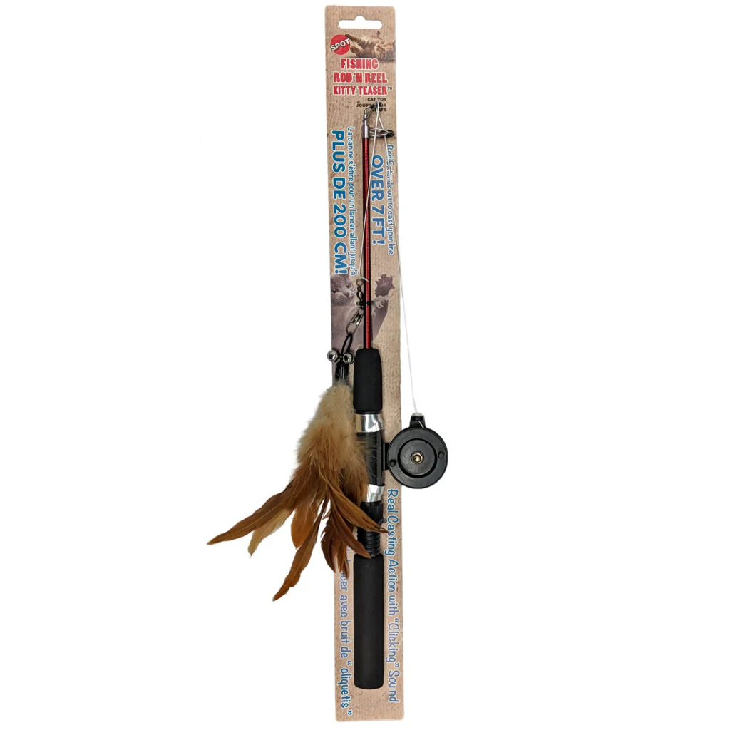 Spot Ethical Pet Cat Toy Fishing Rod & Reel Kitty Teaser - Image 1