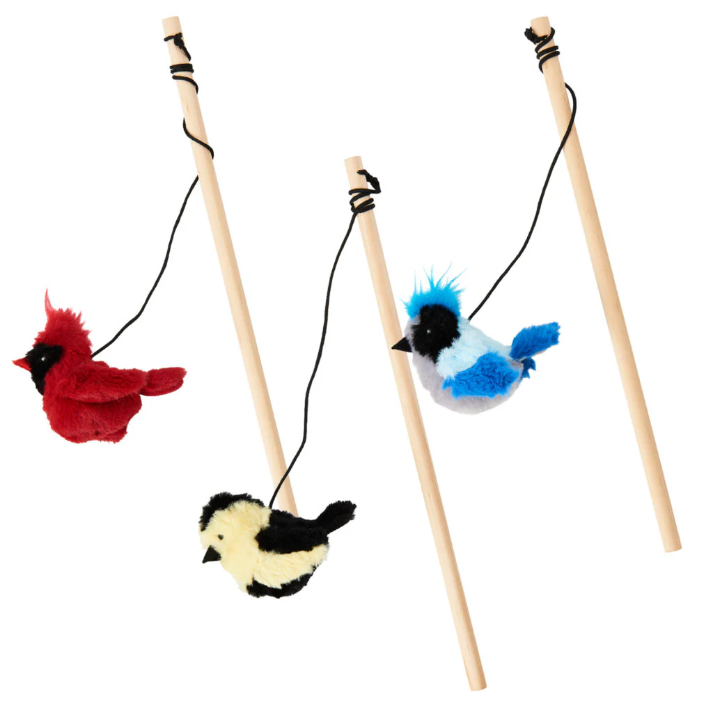 Spot Ethical Pet Cat Toy Songbird Teaser Wand Assorted - Image 1