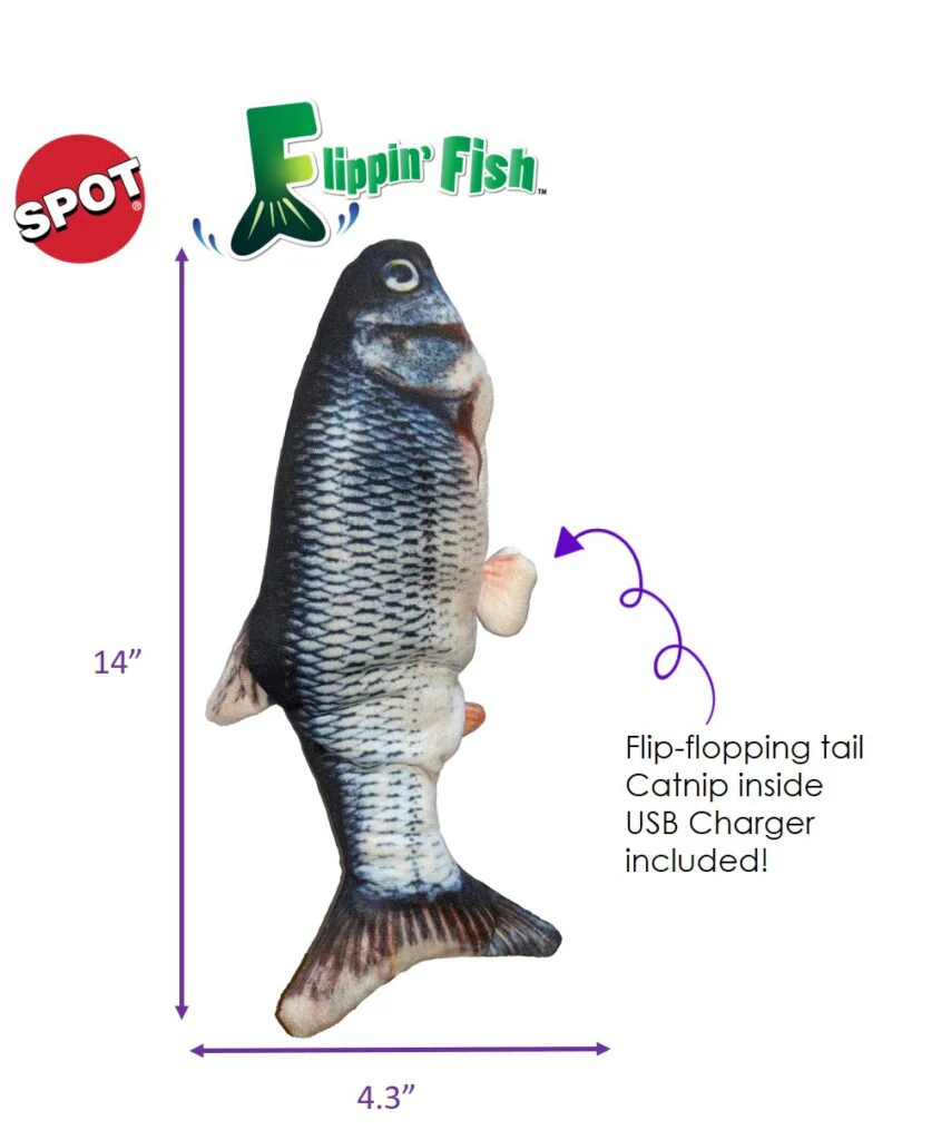 Spot Ethical Pet Cat Toy Flippin’ Fish 11.5In - Image 1