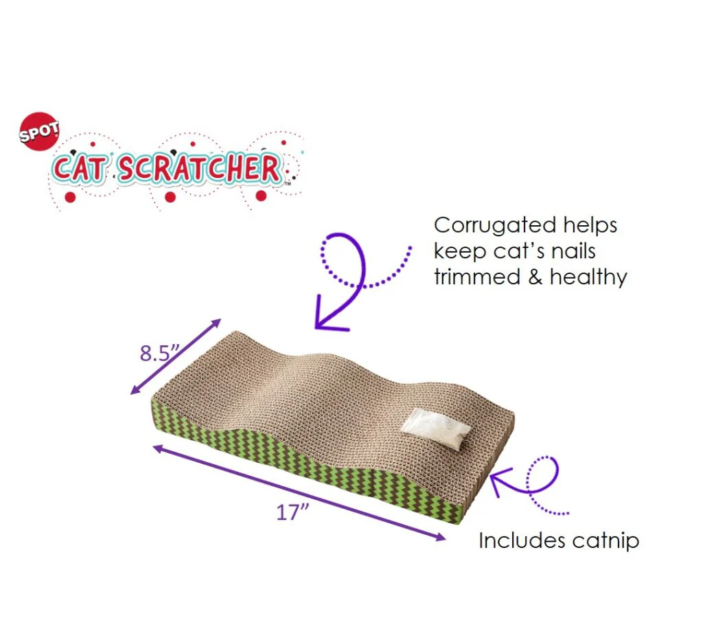 Spot Ethical Pet Cat Scratcher 17in Wave - Image 1