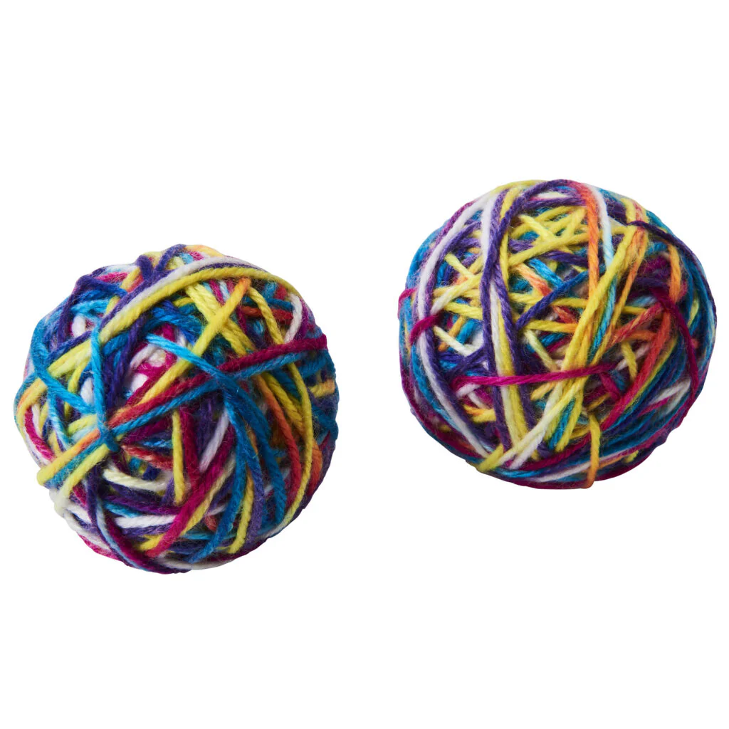 Spot Ethical Pet Cat Toy Sew Much Fun Yarn Balls 2.5In 2Pk - Image 1