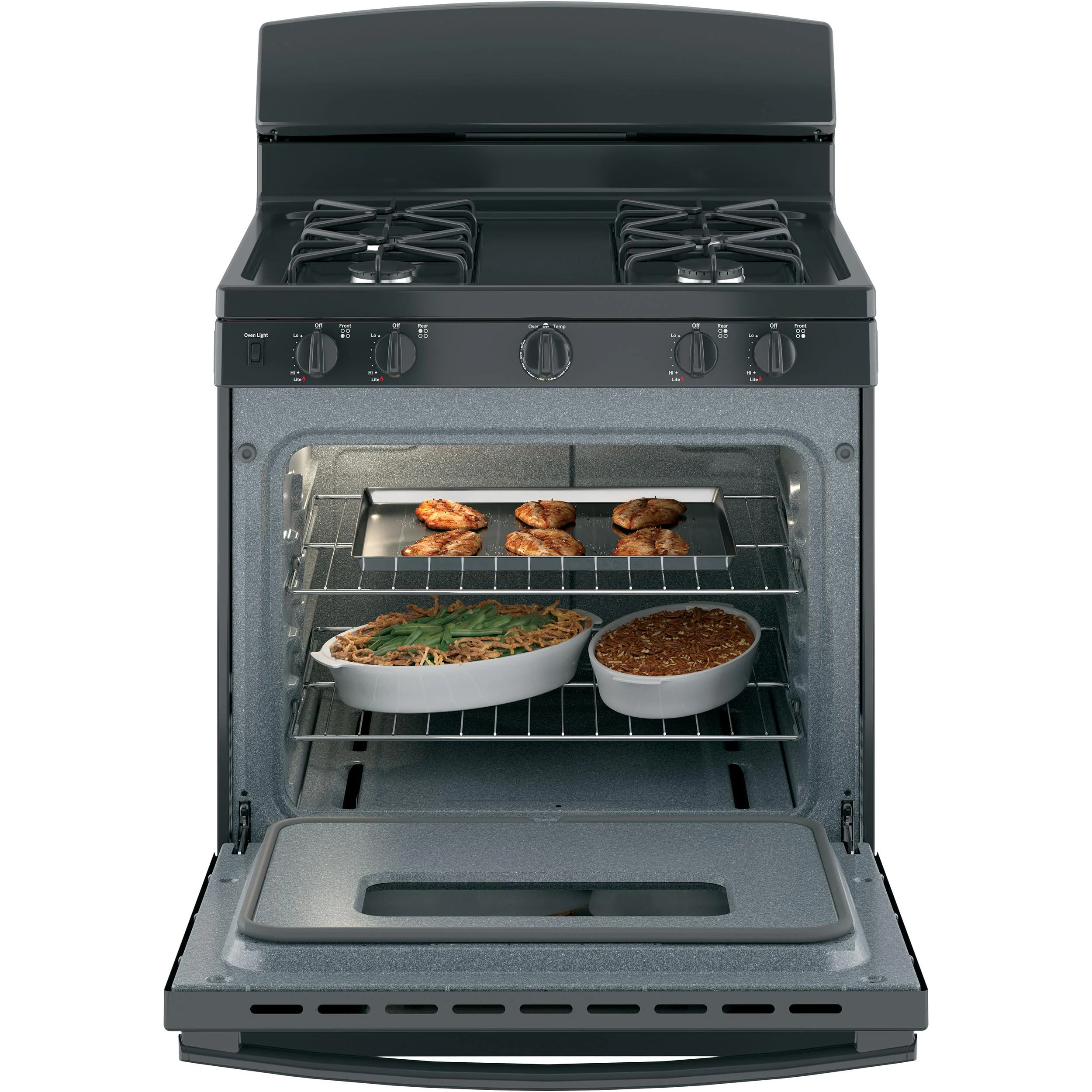 GE 30-inch Freestanding Gas Range with Front Controls JGBS10DEMBB - Image 3