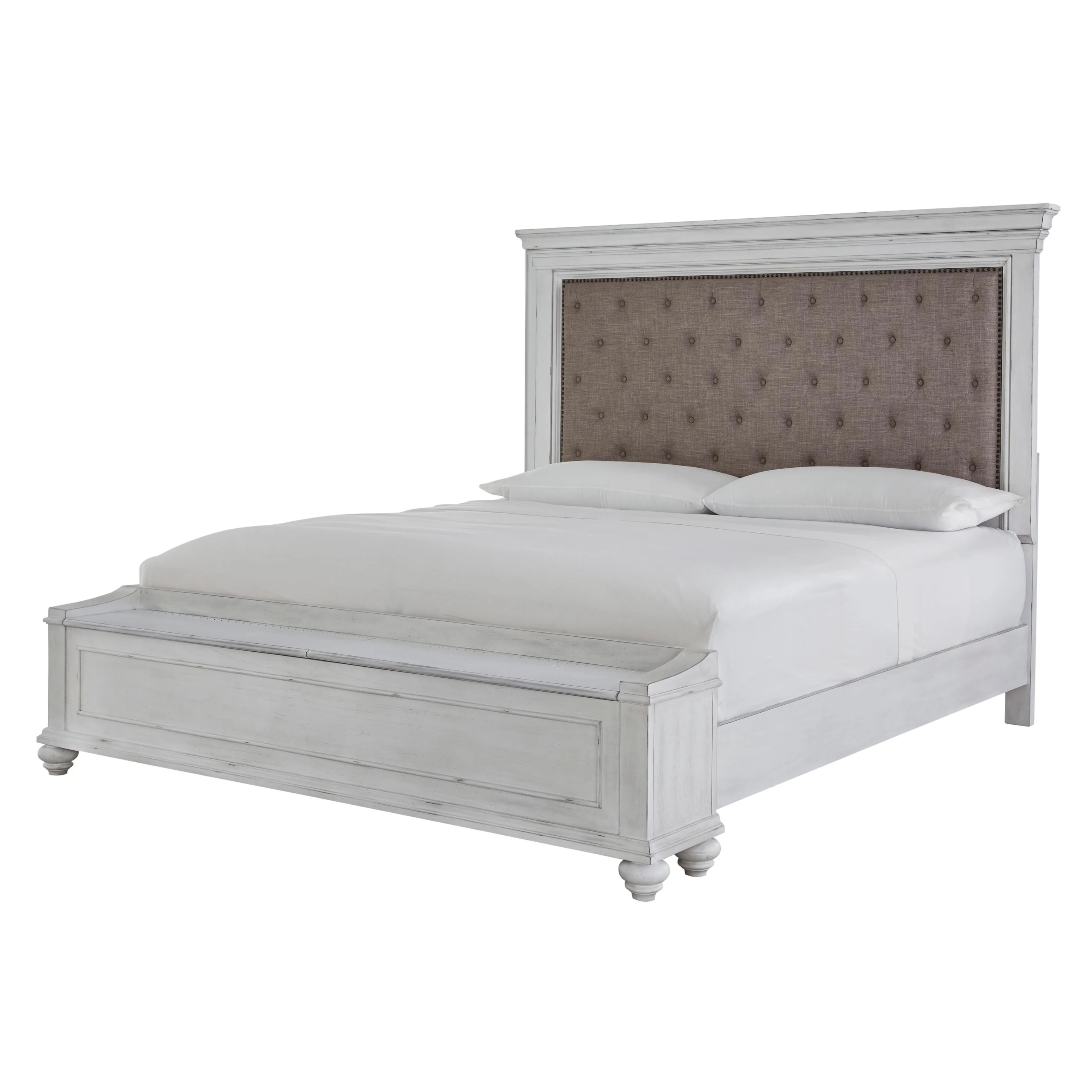 Benchcraft Kanwyn California King Upholstered Panel Bed with Storage B777-158/B777-56S/B777-94 - Image 1