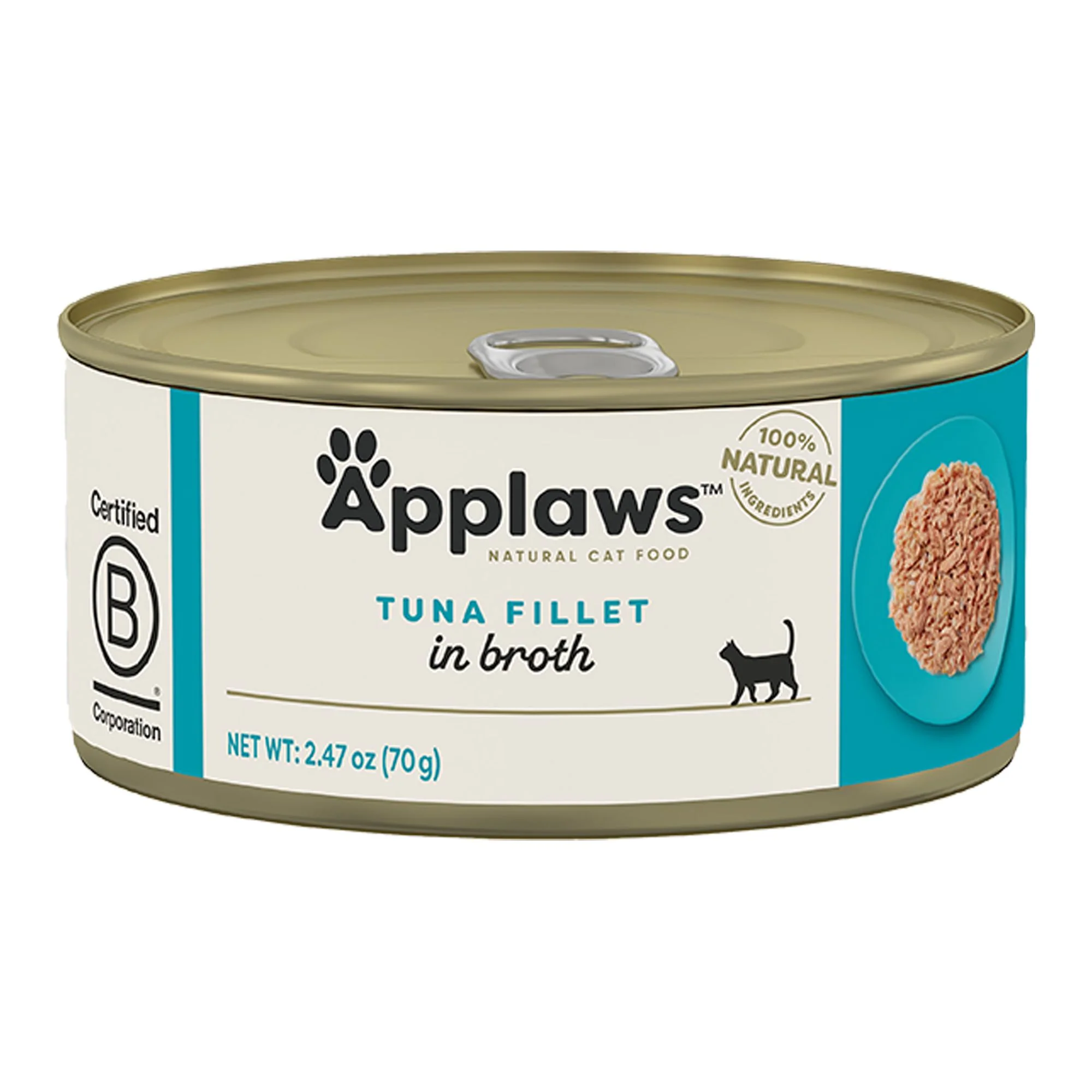 Applaws Vitality Cat Food Tuna in Broth 2.47oz can - Image 1
